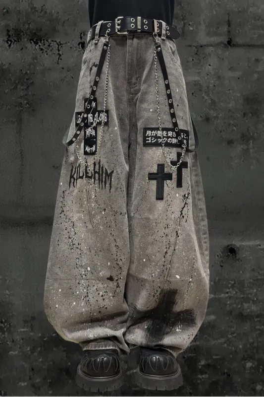 クロスモードワイドデニムパンツ+ベルト sold by Belchic