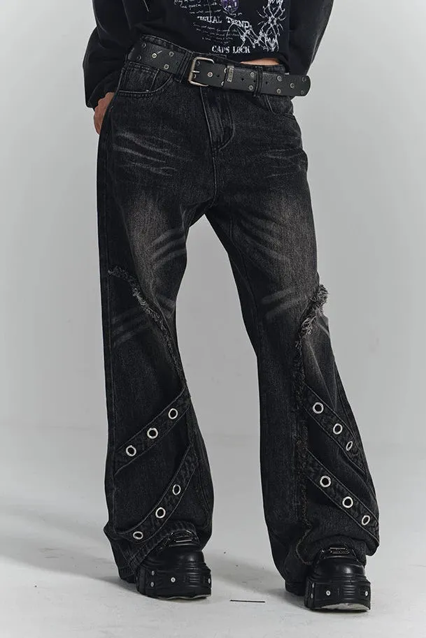 レトロウォッシュドフレイドジーンズパンツ sold by Belchic product image thumbnail 3