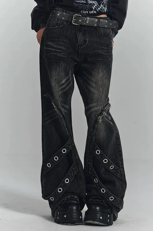 レトロウォッシュドフレイドジーンズパンツ sold by Belchic