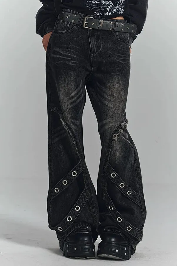 レトロウォッシュドフレイドジーンズパンツ sold by Belchic