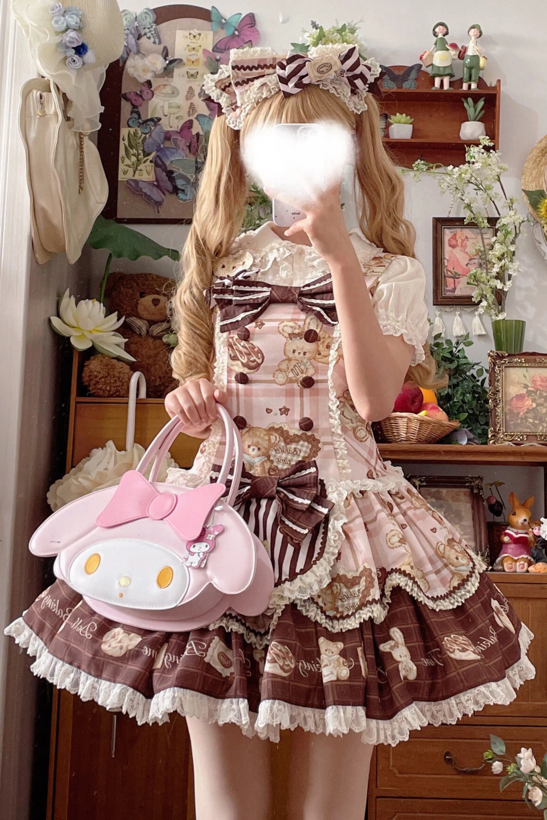 ベアティーパーティーロリータドレス+ジャンパースカート+シャツ+カチューシャ+ブローチ+エプロン sold by Belchic product image thumbnail 5