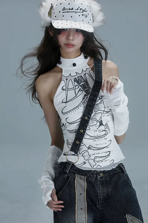 Y2Kノースリーブハイネックトップス sold by Belchic product image thumbnail 5