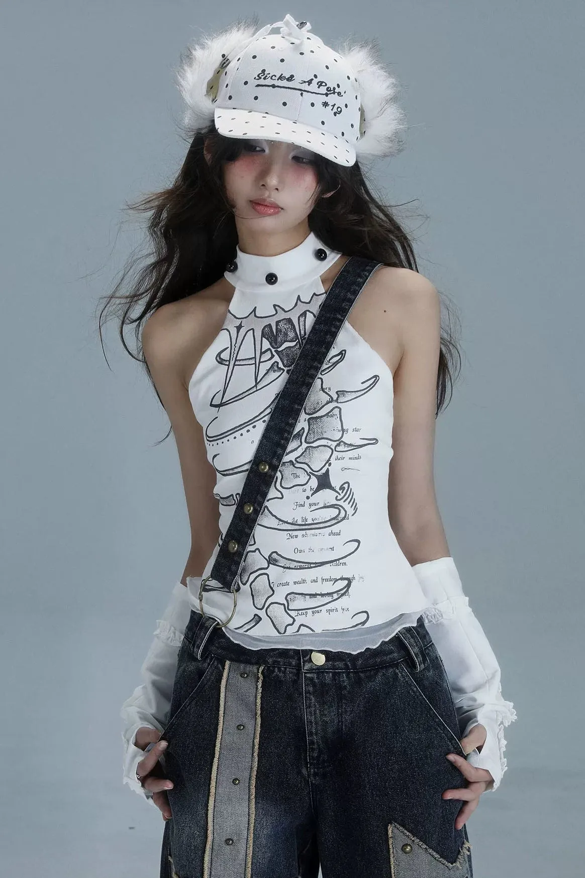Y2Kノースリーブハイネックトップス sold by Belchic product image thumbnail 3