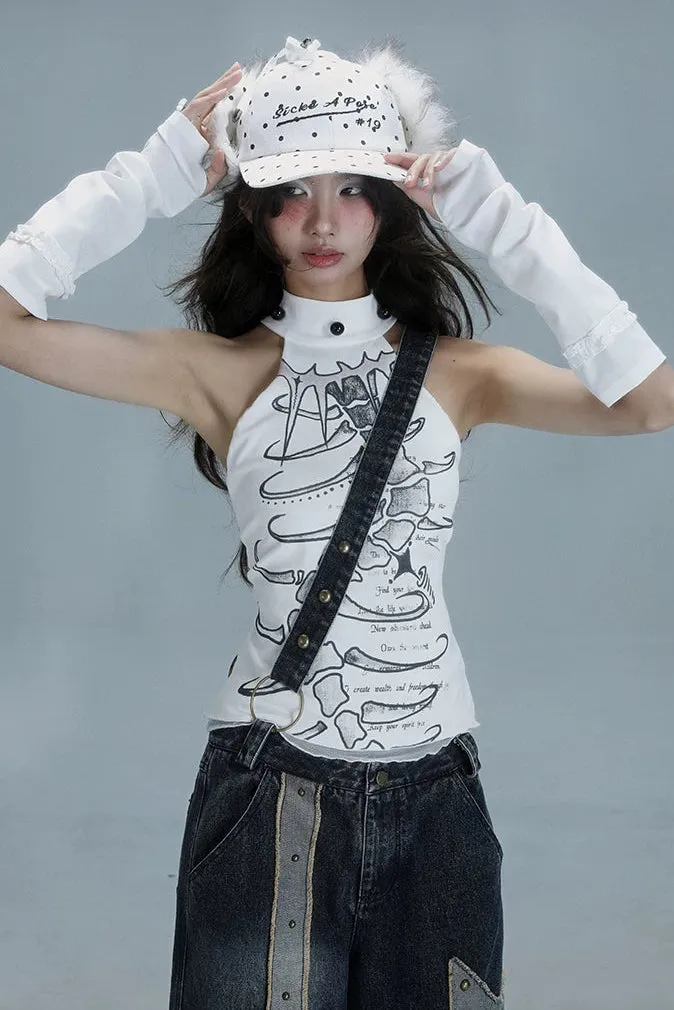 Y2Kノースリーブハイネックトップス sold by Belchic product image thumbnail 4