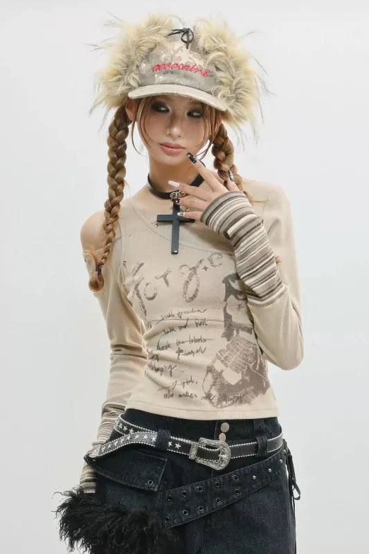 スリムフィットオフショルダートップス sold by Belchic