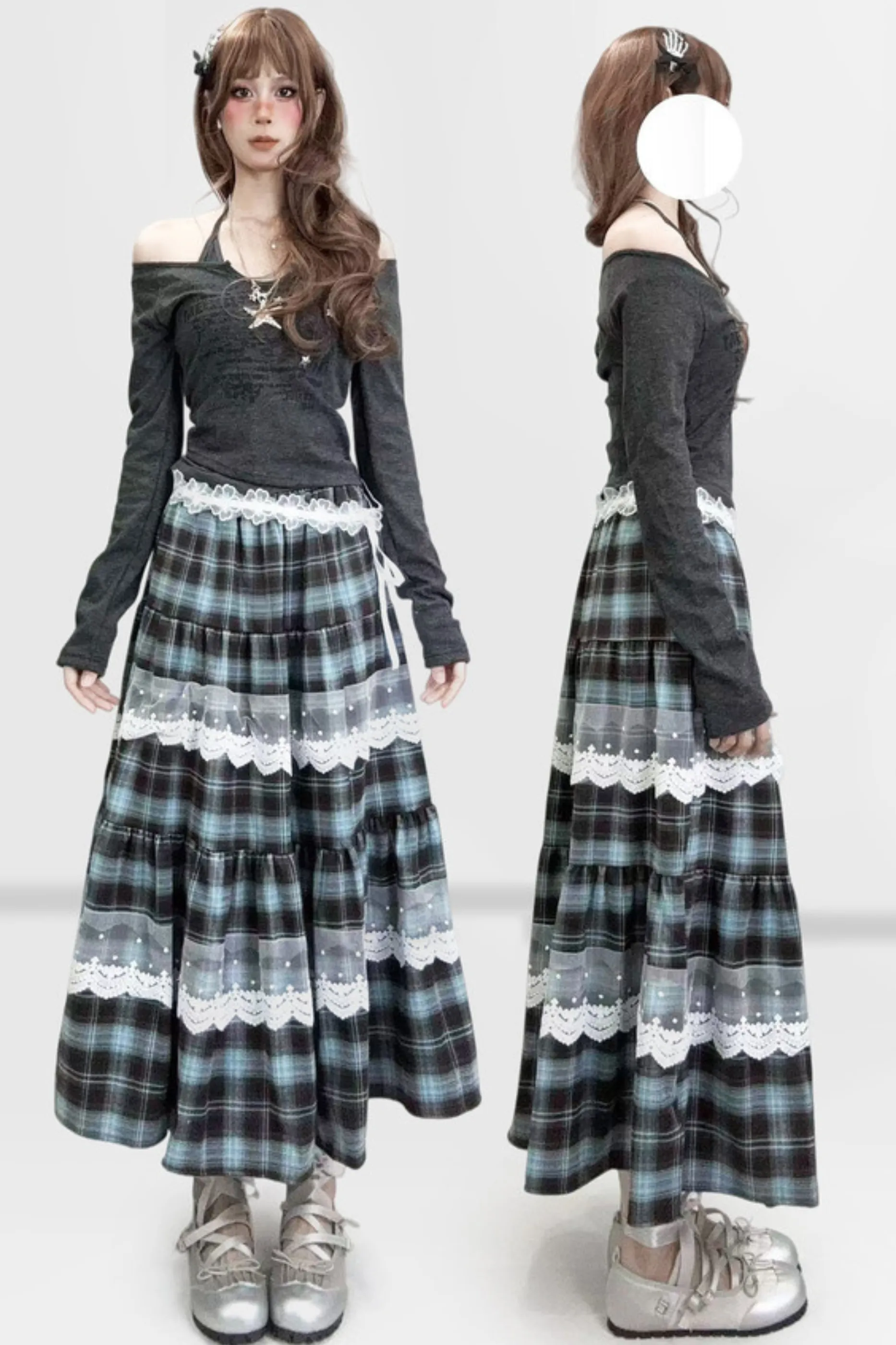 Y2Kオフショルネックデザイントップス sold by Belchic product image thumbnail 5