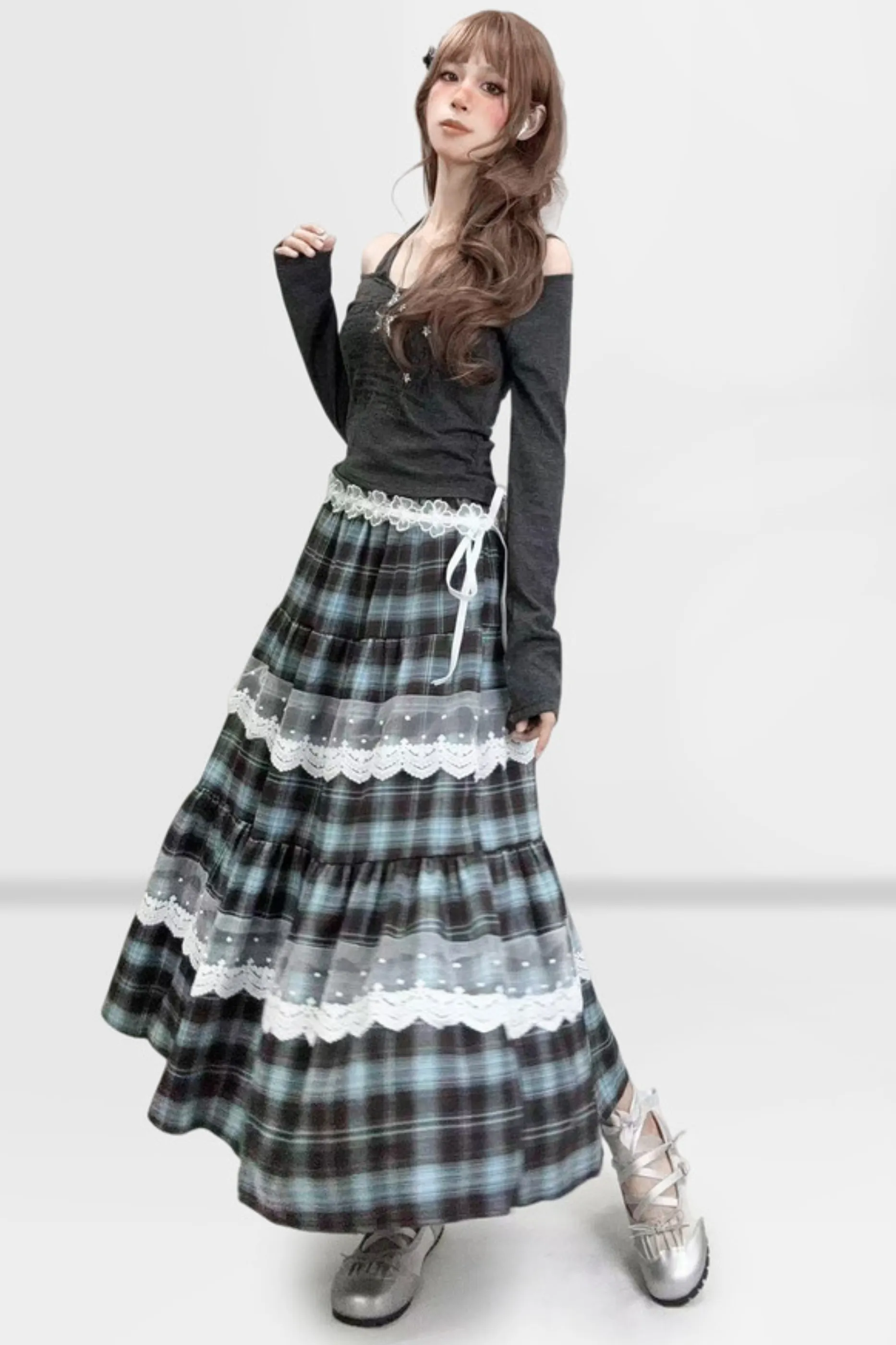 Y2Kオフショルネックデザイントップス sold by Belchic product image thumbnail 4