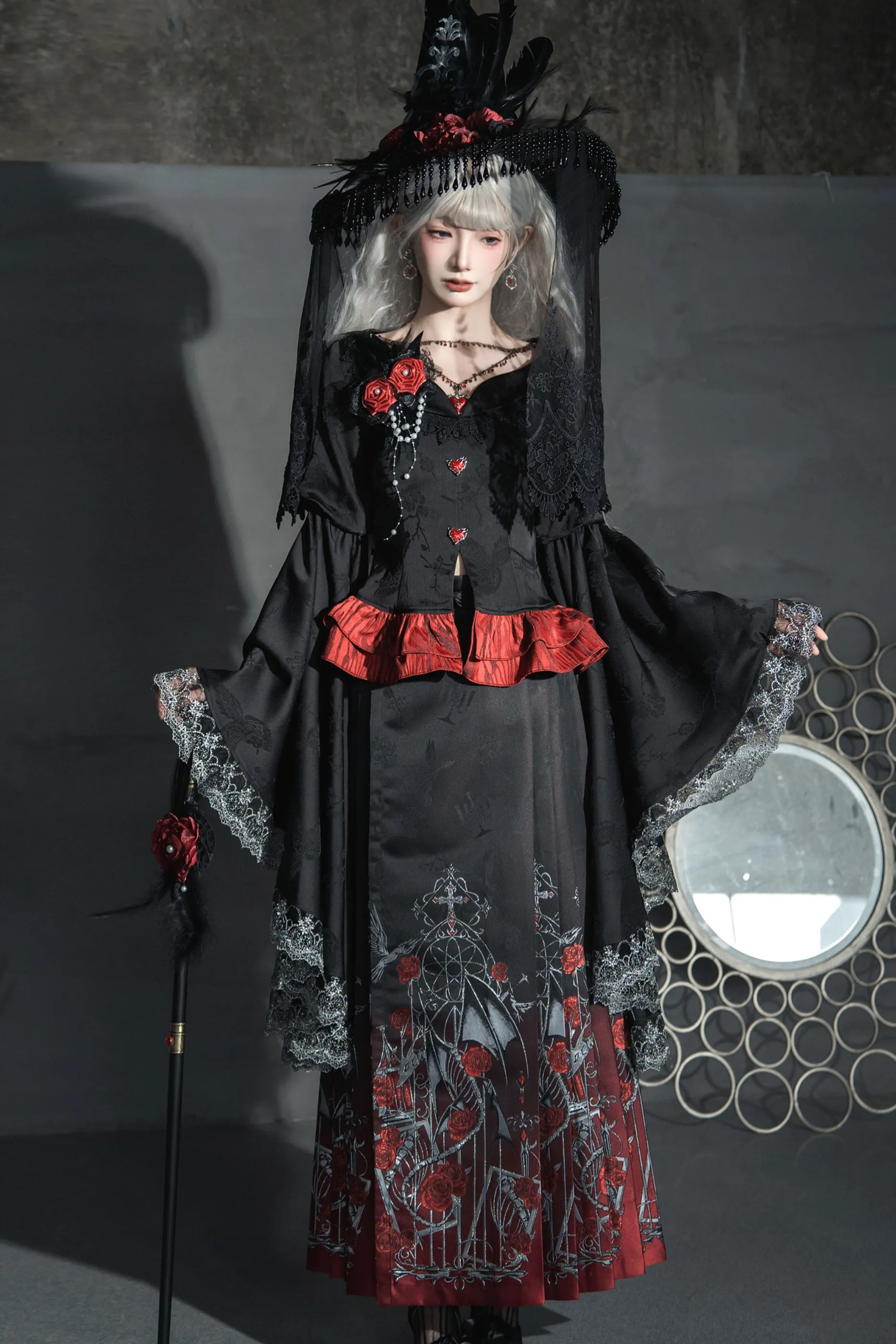 ゴシックグラデーションゴシックスカート+トップス+カーディガン+シャツ sold by Belchic product image thumbnail 5