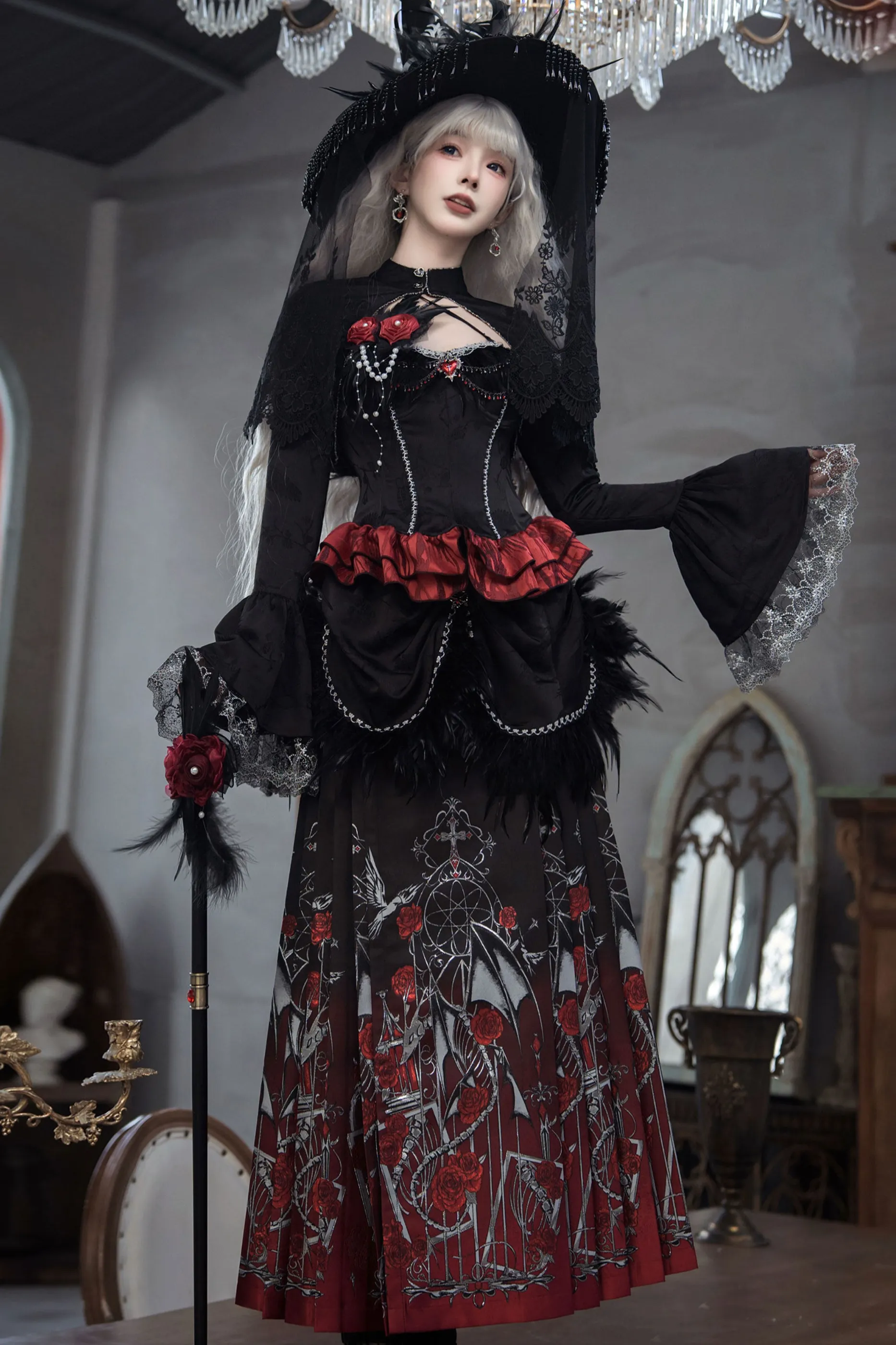 ゴシックグラデーションゴシックスカート+トップス+カーディガン+シャツ sold by Belchic product image thumbnail 2