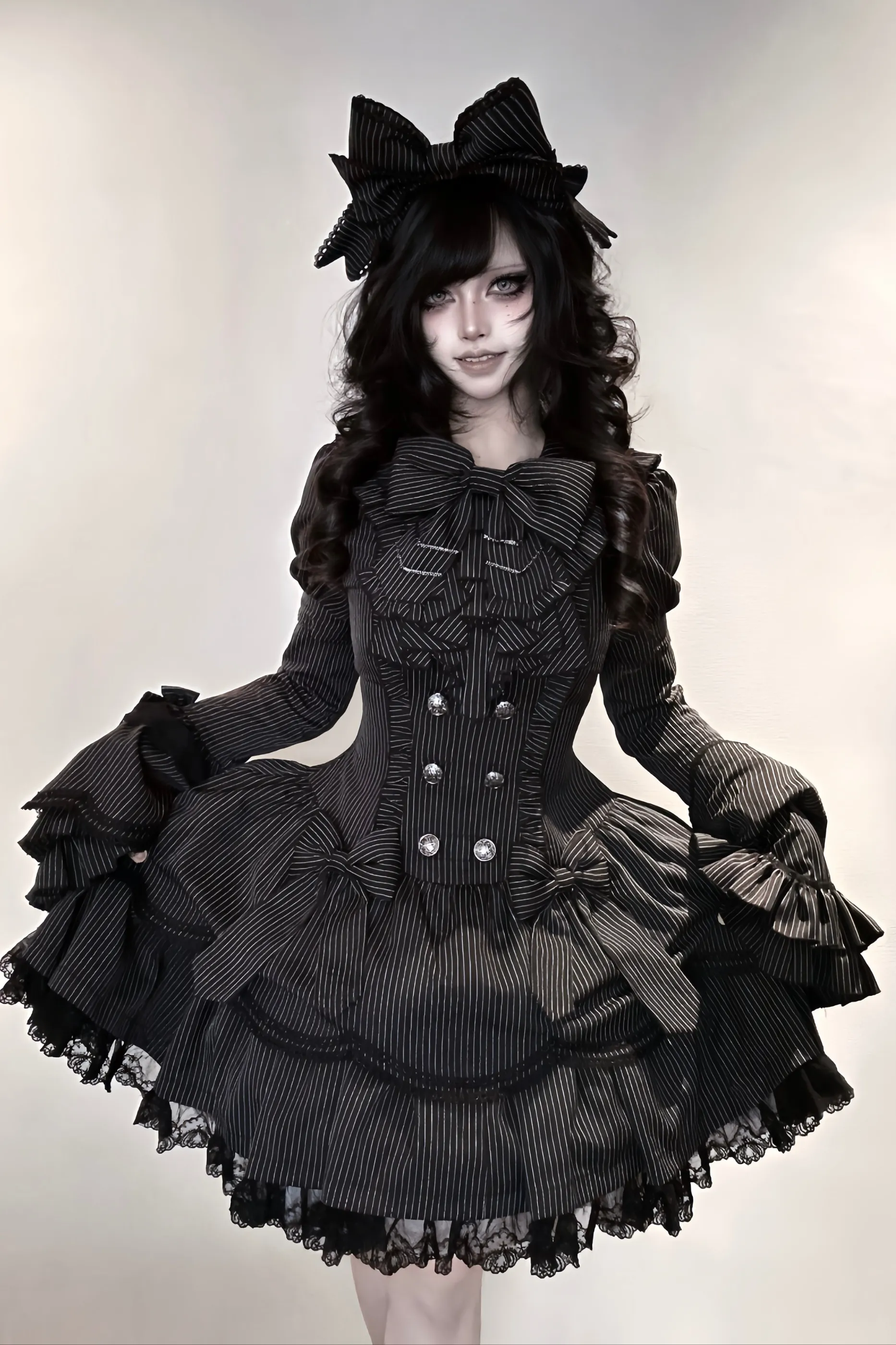 ダークゴシックドレス+スリーブ+カチューシャ sold by Belchic product image thumbnail 5