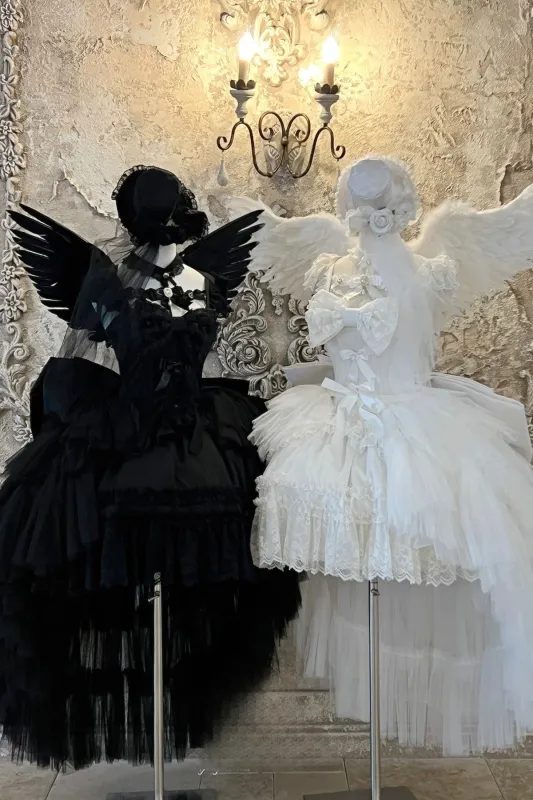 Black & White Angel Bridal Dress made by Belchic