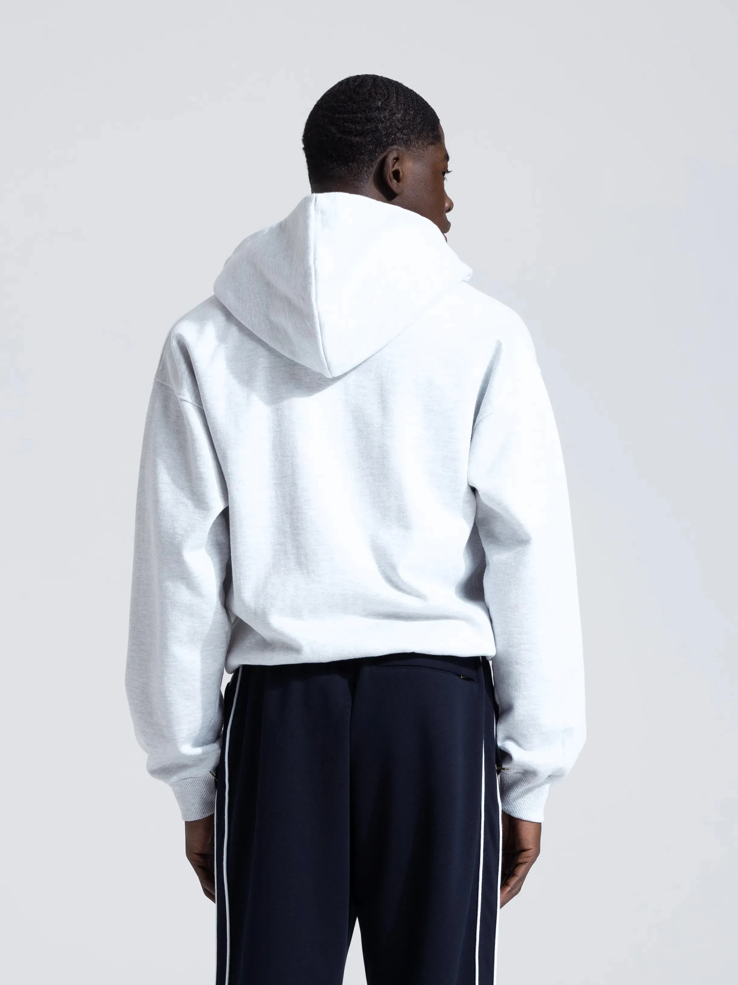 Monogram Boxing Glove Zipper Hoodie - Grey Melange sold by Bram's Fruit product image thumbnail 2