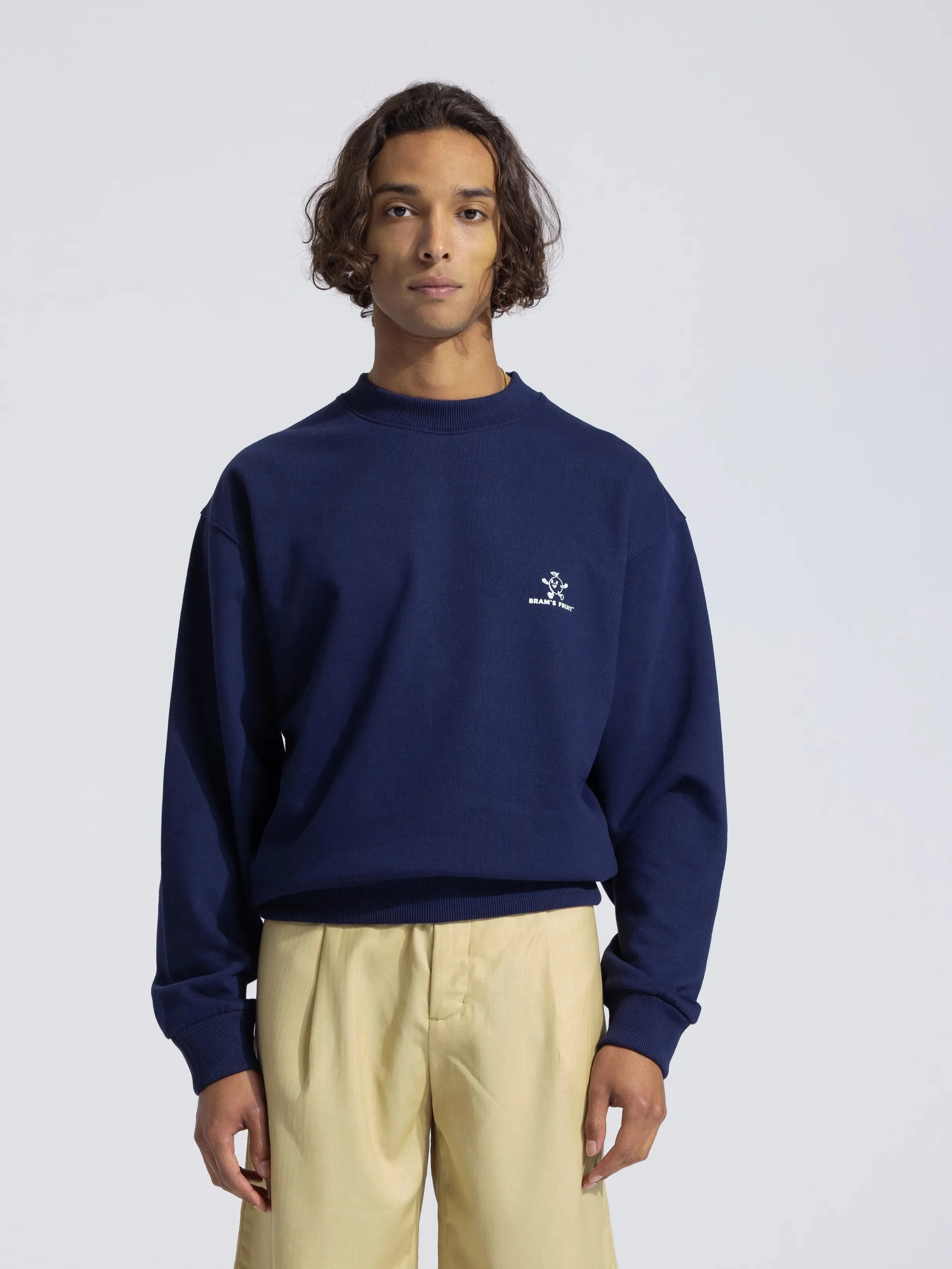 Outline Crewneck - Navy sold by Bram's Fruit