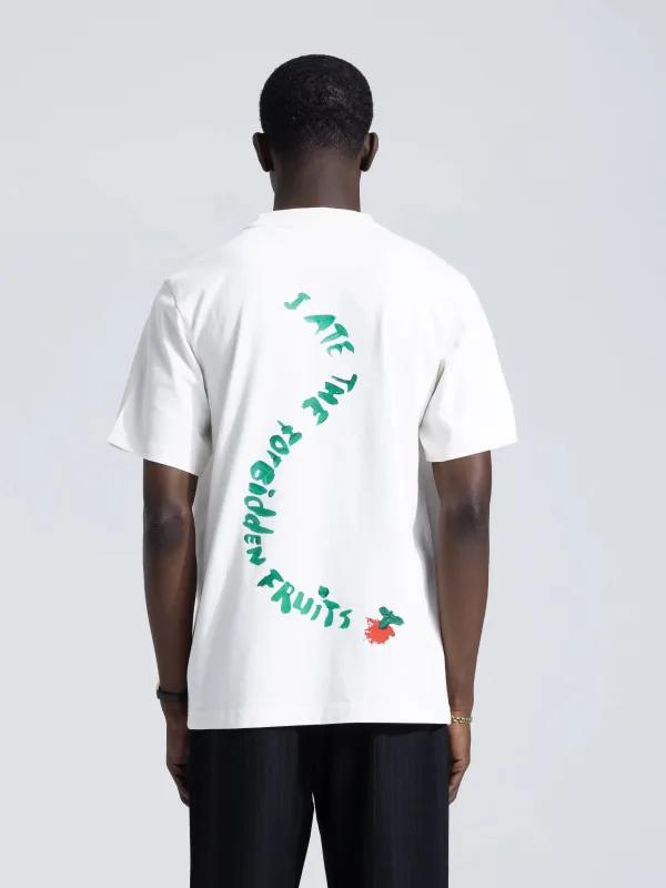 Snake Acrylic T-Shirt - White sold by Bram's Fruit