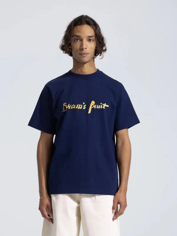 Mum's Script Logo T-Shirt - Navy sold by Bram's Fruit