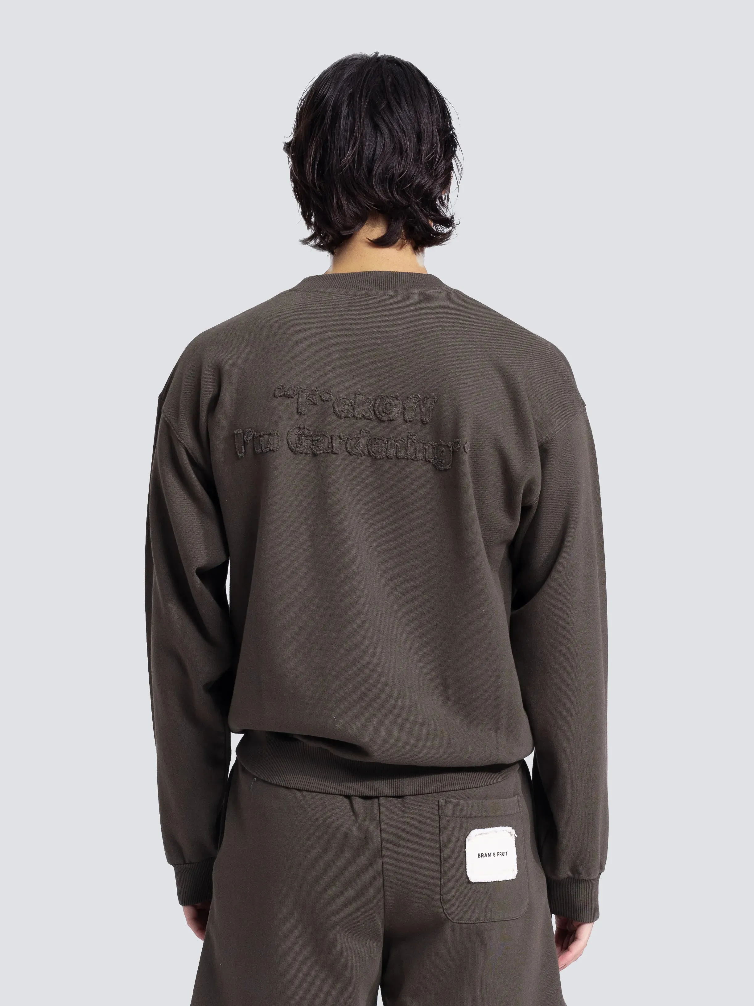 Cut & Sew “F*ck Off I'm Gardening” Crewneck - Washed Charcoal sold by Bram's Fruit product image thumbnail 3