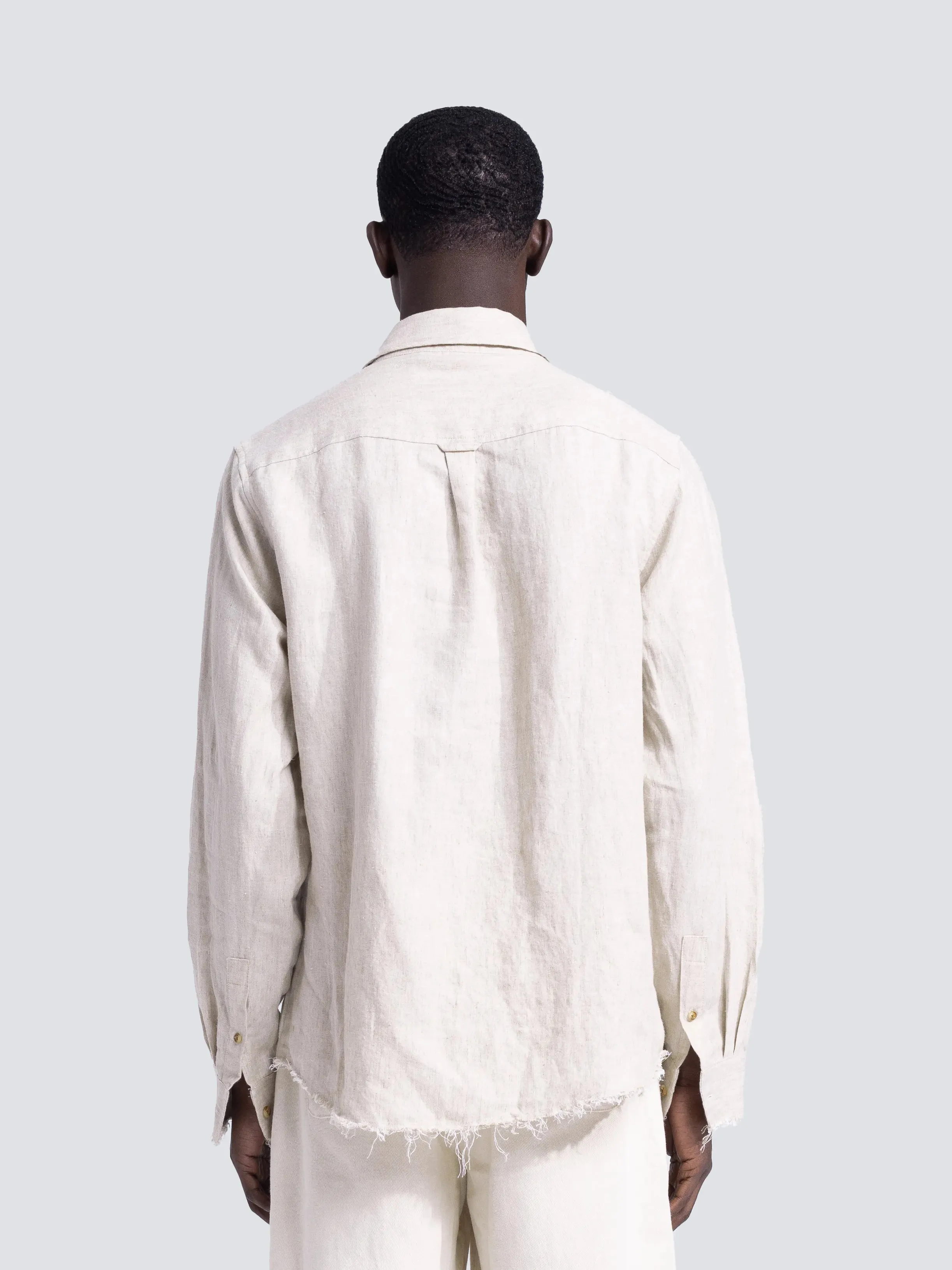 Distressed Linen Shirt Longsleeve - Natural Linen sold by Bram's Fruit product image thumbnail 3
