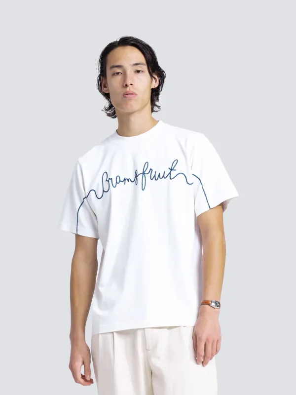 Garden Hose Chain Stitch T-Shirt - White sold by Bram's Fruit