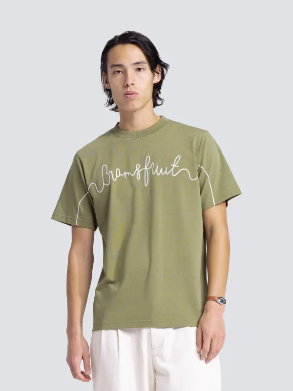 Garden Hose Chain Stitch T-Shirt - Olive Green sold by Bram's Fruit