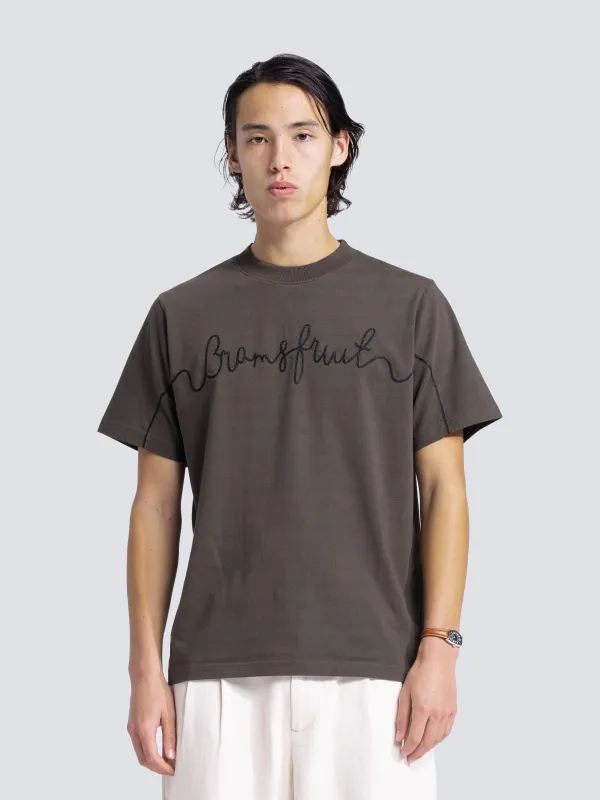 Garden Hose Chain Stitch T-Shirt - Charcoal sold by Bram's Fruit