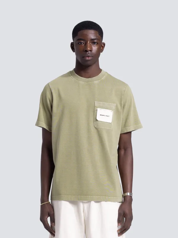 Chest Pocket T-Shirt - Washed Olive Green sold by Bram's Fruit