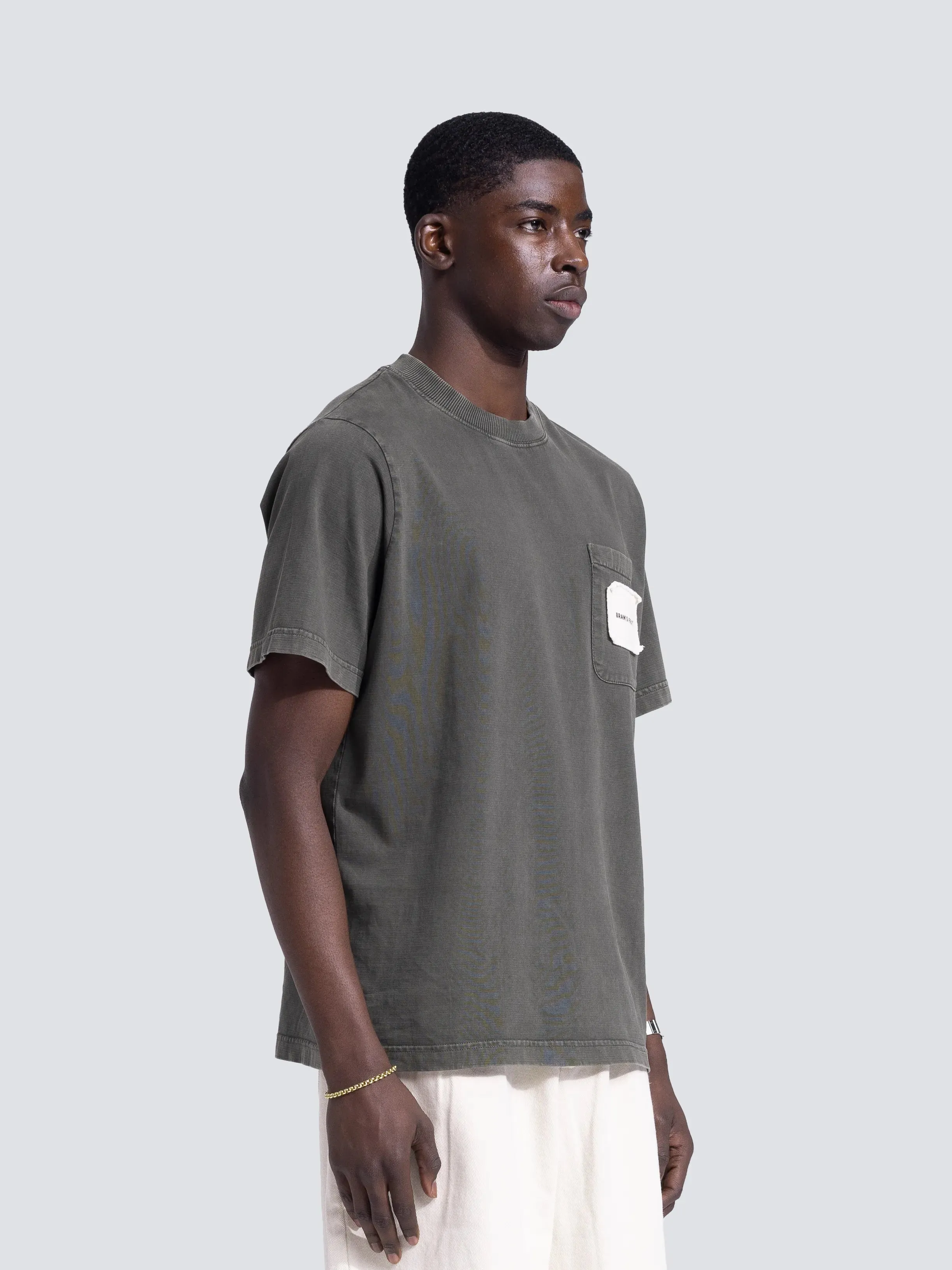 Chest Pocket T-Shirt - Washed Charcoal sold by Bram's Fruit product image thumbnail 2