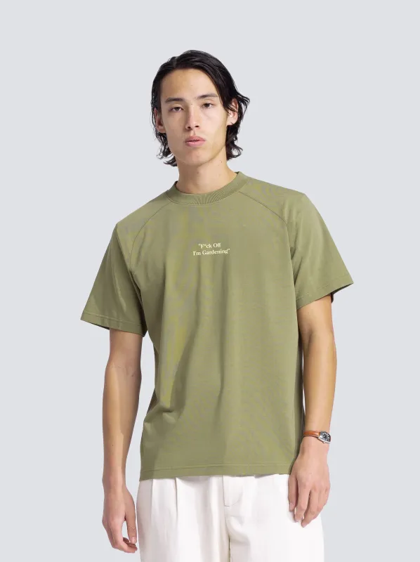 “F*ck Off I'm Gardening” Raglan T-Shirts - Olive Green sold by Bram's Fruit