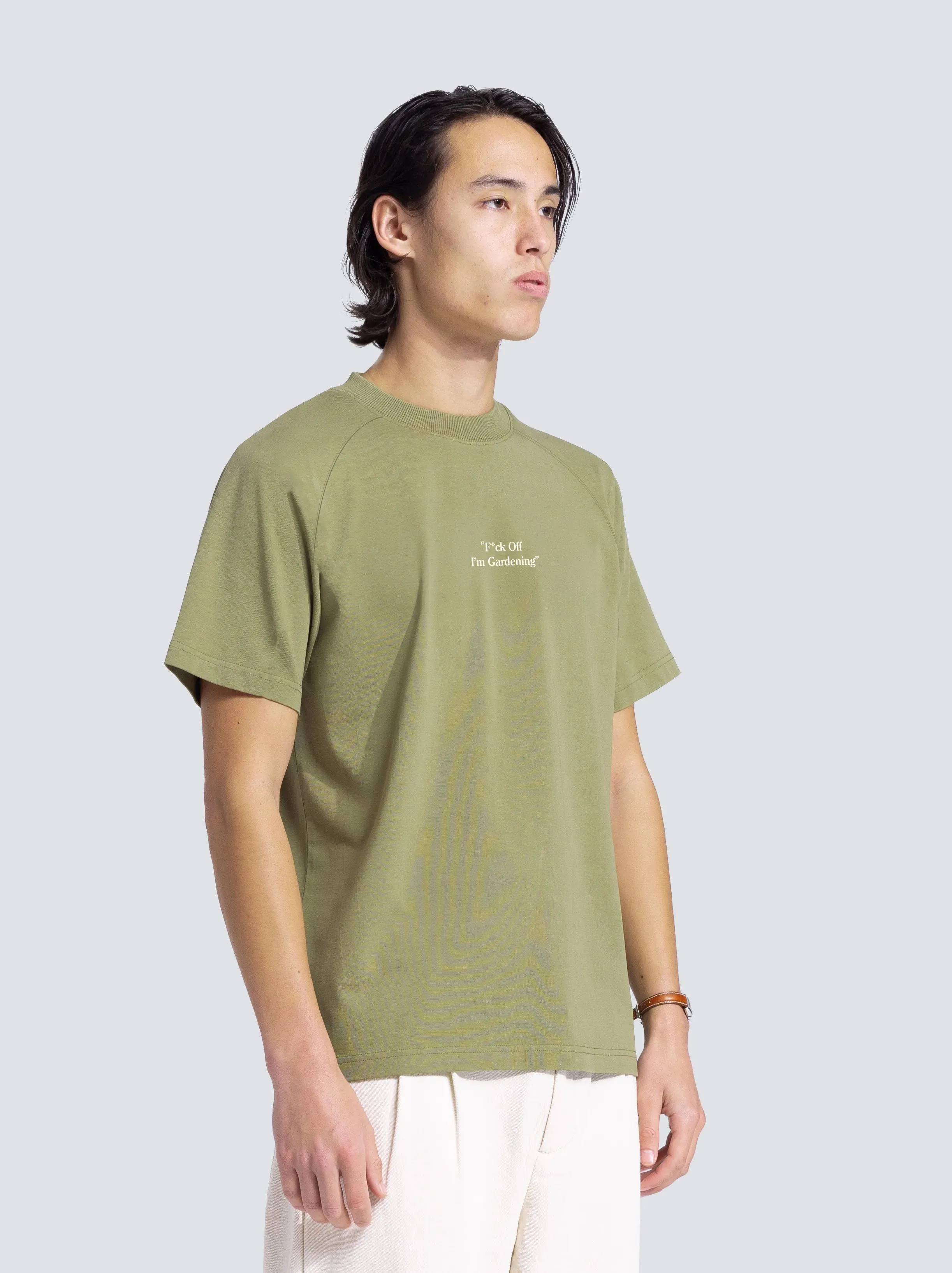 “F*ck Off I'm Gardening” Raglan T-Shirts - Olive Green sold by Bram's Fruit product image thumbnail 2
