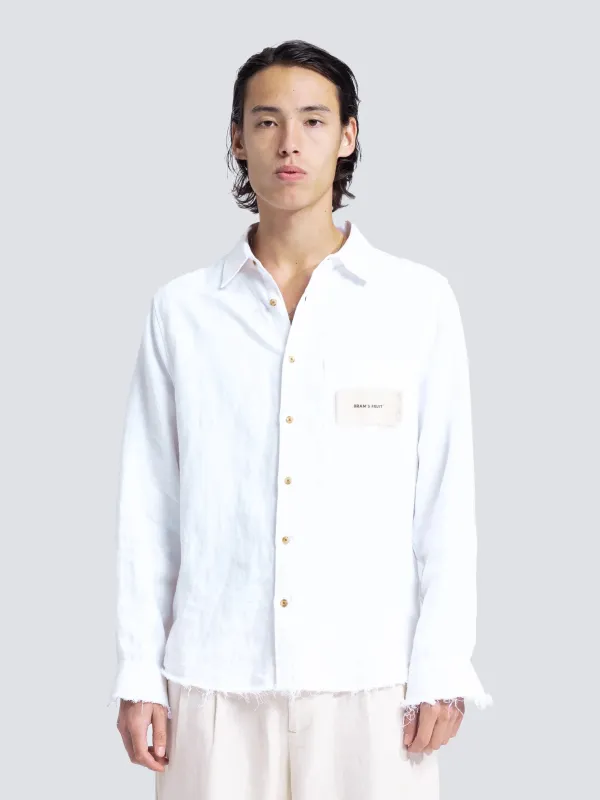 Distressed Linen Shirt Longsleeve - White made by Bram's Fruit
