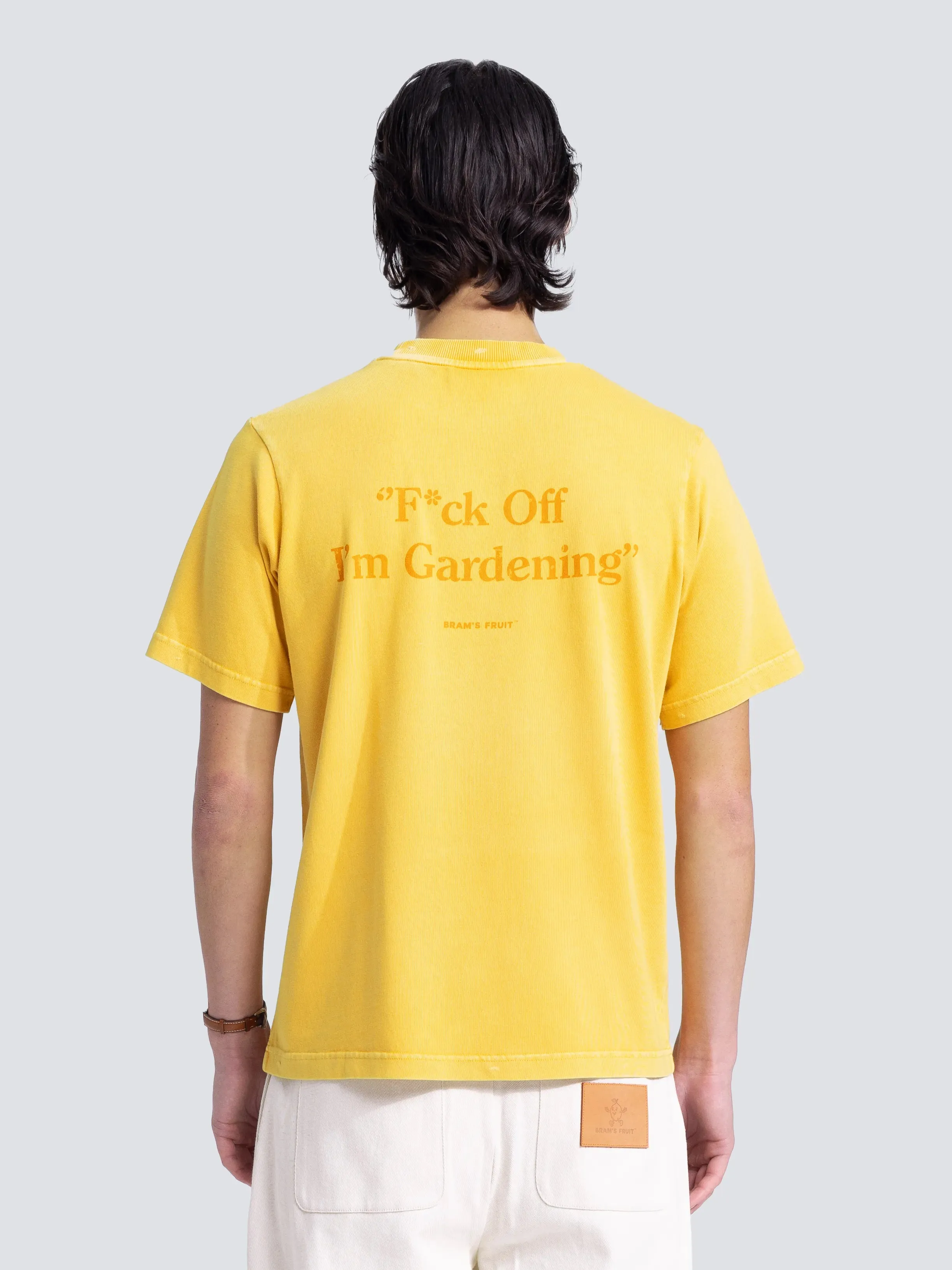 “F*ck Off I'm Gardening” T-Shirt Distressed - Washed Dried Orange sold by Bram's Fruit