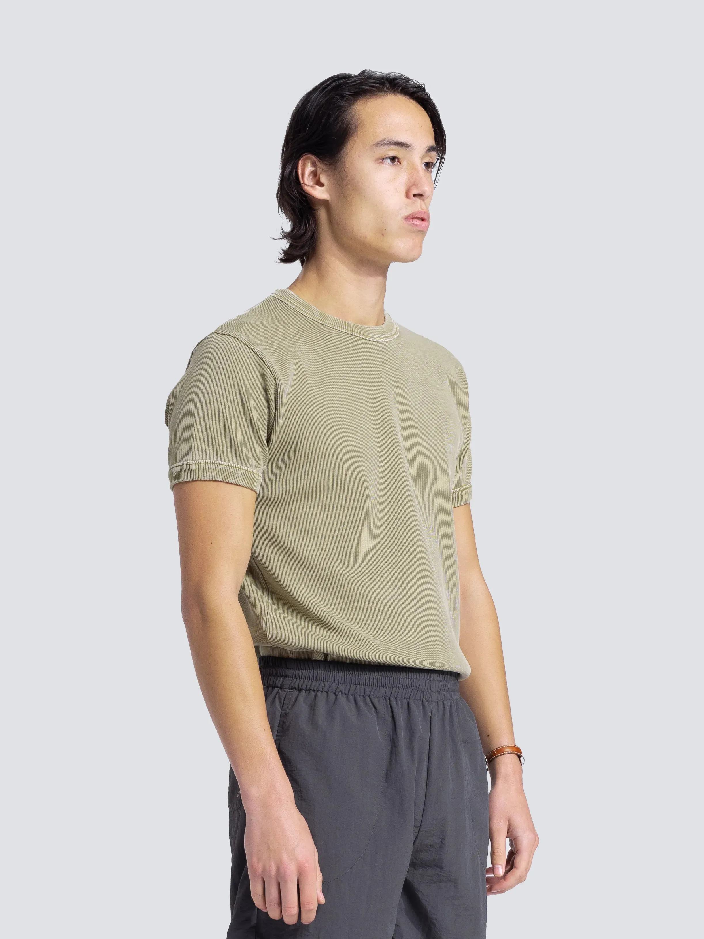 Heavy Rib T-Shirt Distressed - Washed Olive Green sold by Bram's Fruit product image thumbnail 2