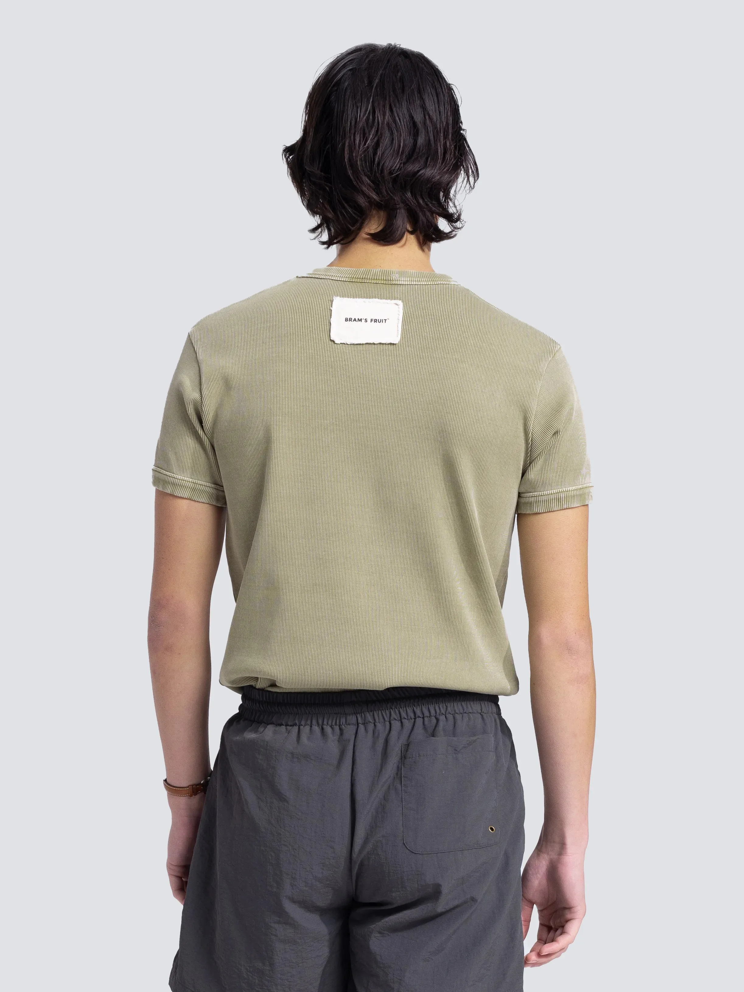 Heavy Rib T-Shirt Distressed - Washed Olive Green sold by Bram's Fruit product image thumbnail 3