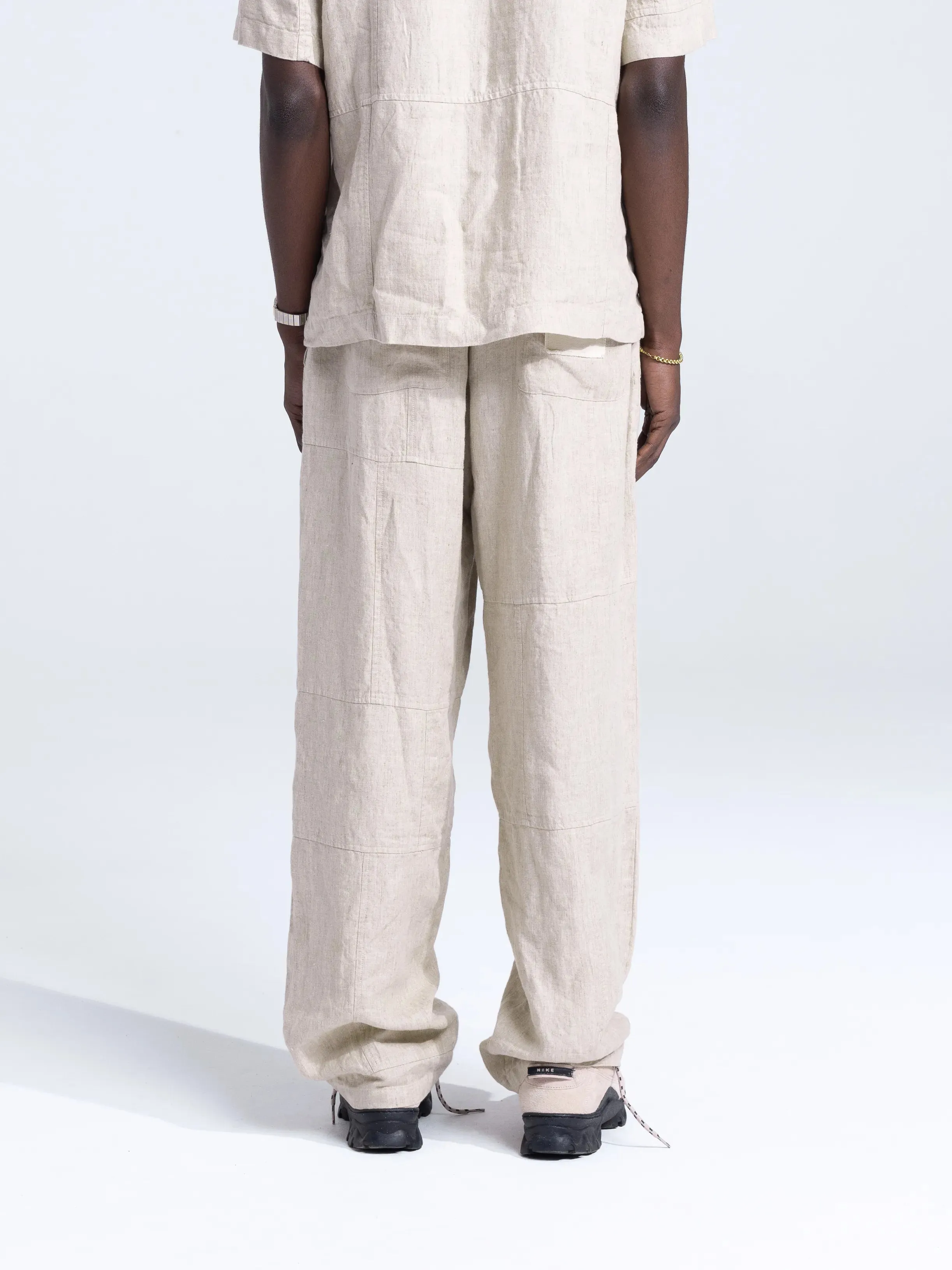 Linen Repair Trousers - Natural Linen sold by Bram's Fruit product image thumbnail 3
