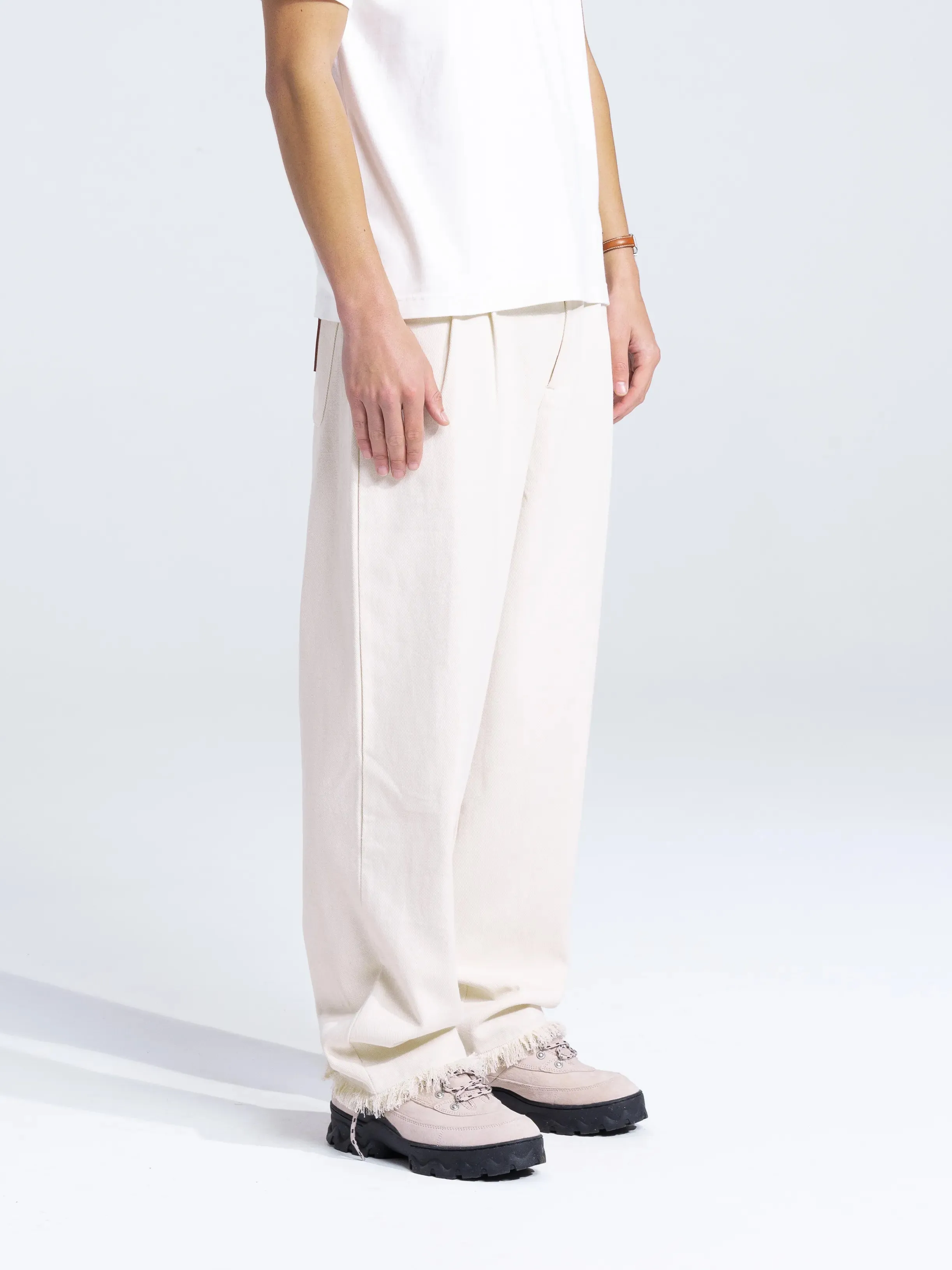 Twill Trousers Distressed - Beige sold by Bram's Fruit product image thumbnail 2