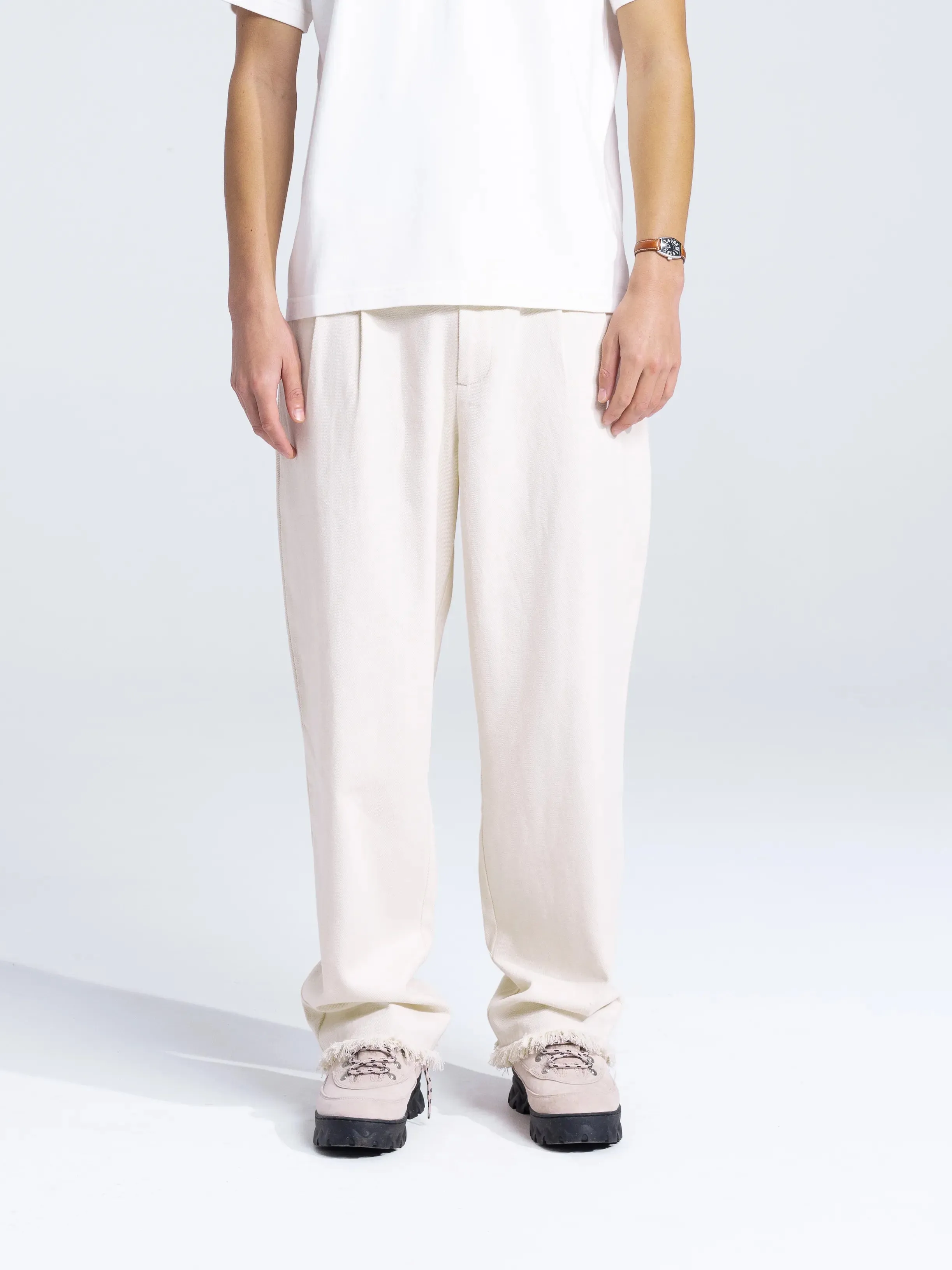 Twill Trousers Distressed - Beige sold by Bram's Fruit