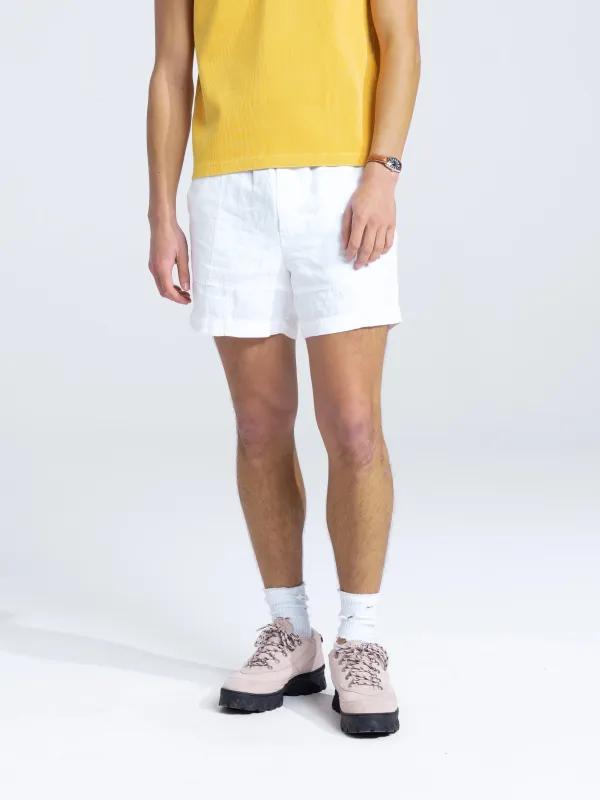 Linen Repair Shorts - White sold by Bram's Fruit