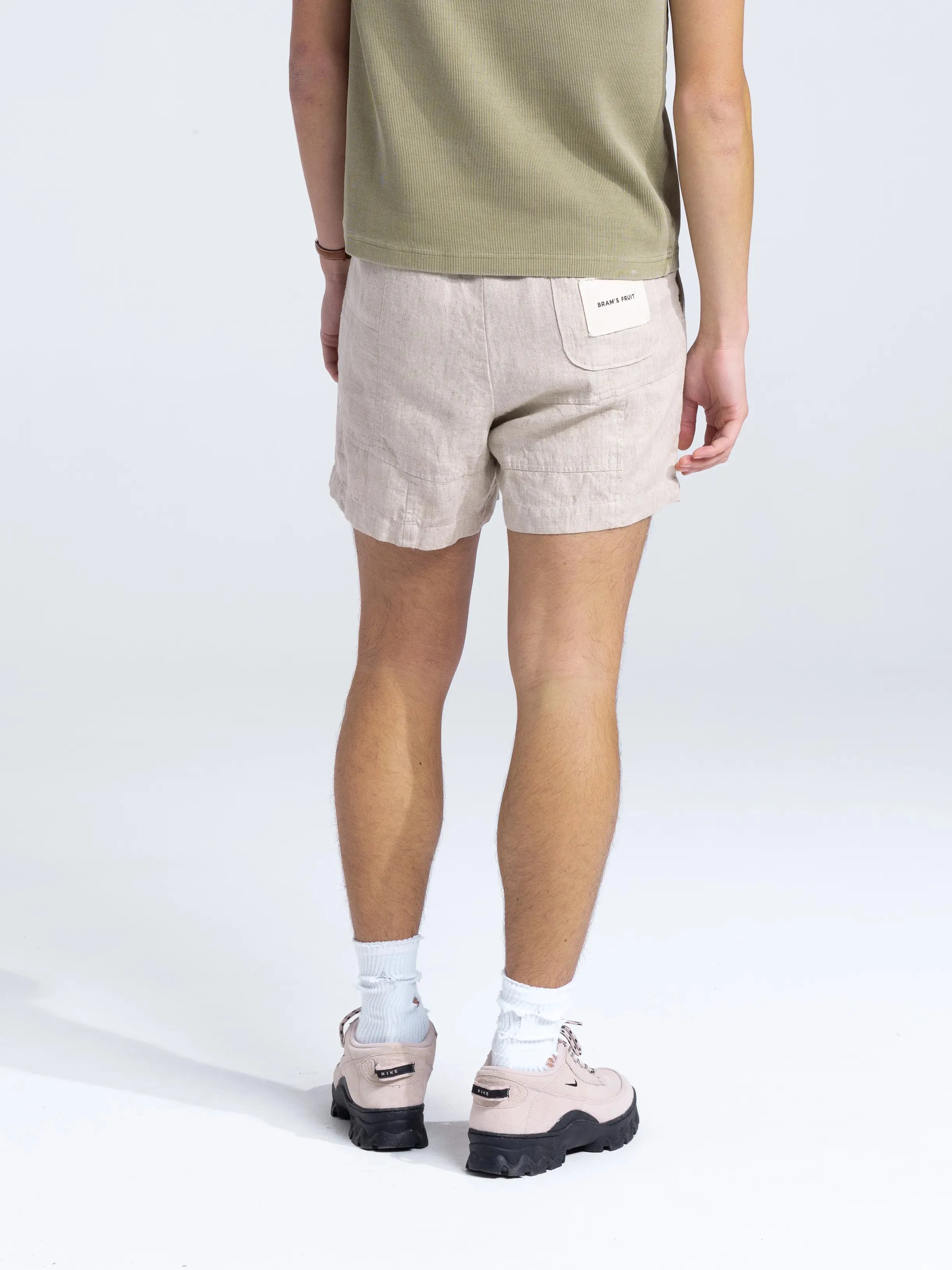 Linen Repair Shorts - Natural Linen sold by Bram's Fruit product image thumbnail 2