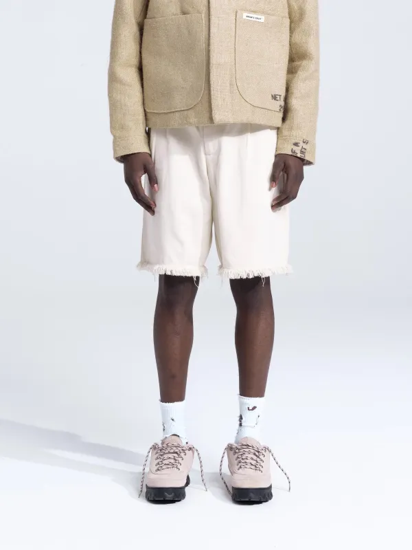 Twill Shorts Distressed - Beige sold by Bram's Fruit