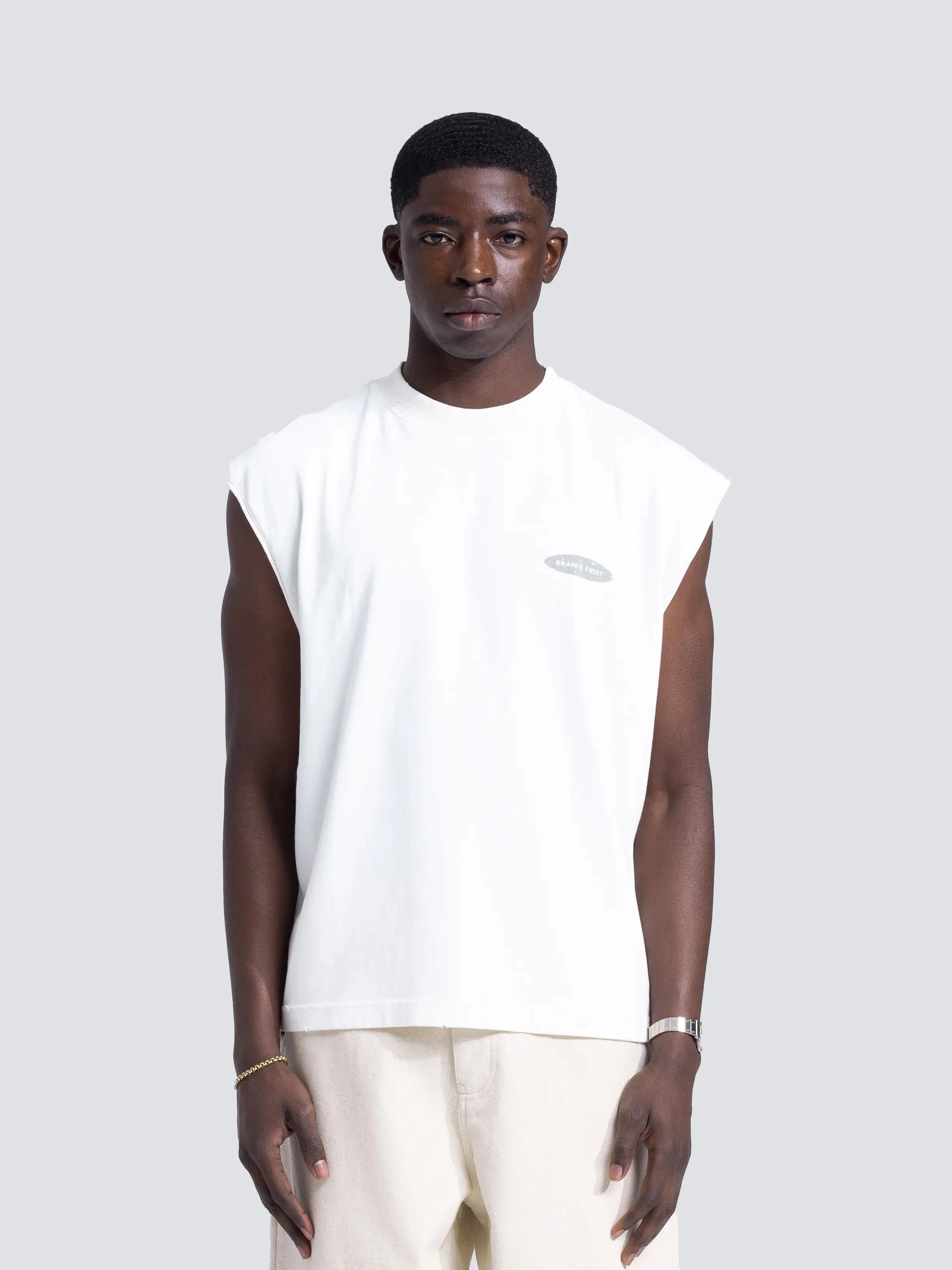 “F*ck Off I'm Gardening” Sleeveless T-Shirt Distressed - White sold by Bram's Fruit product image thumbnail 3