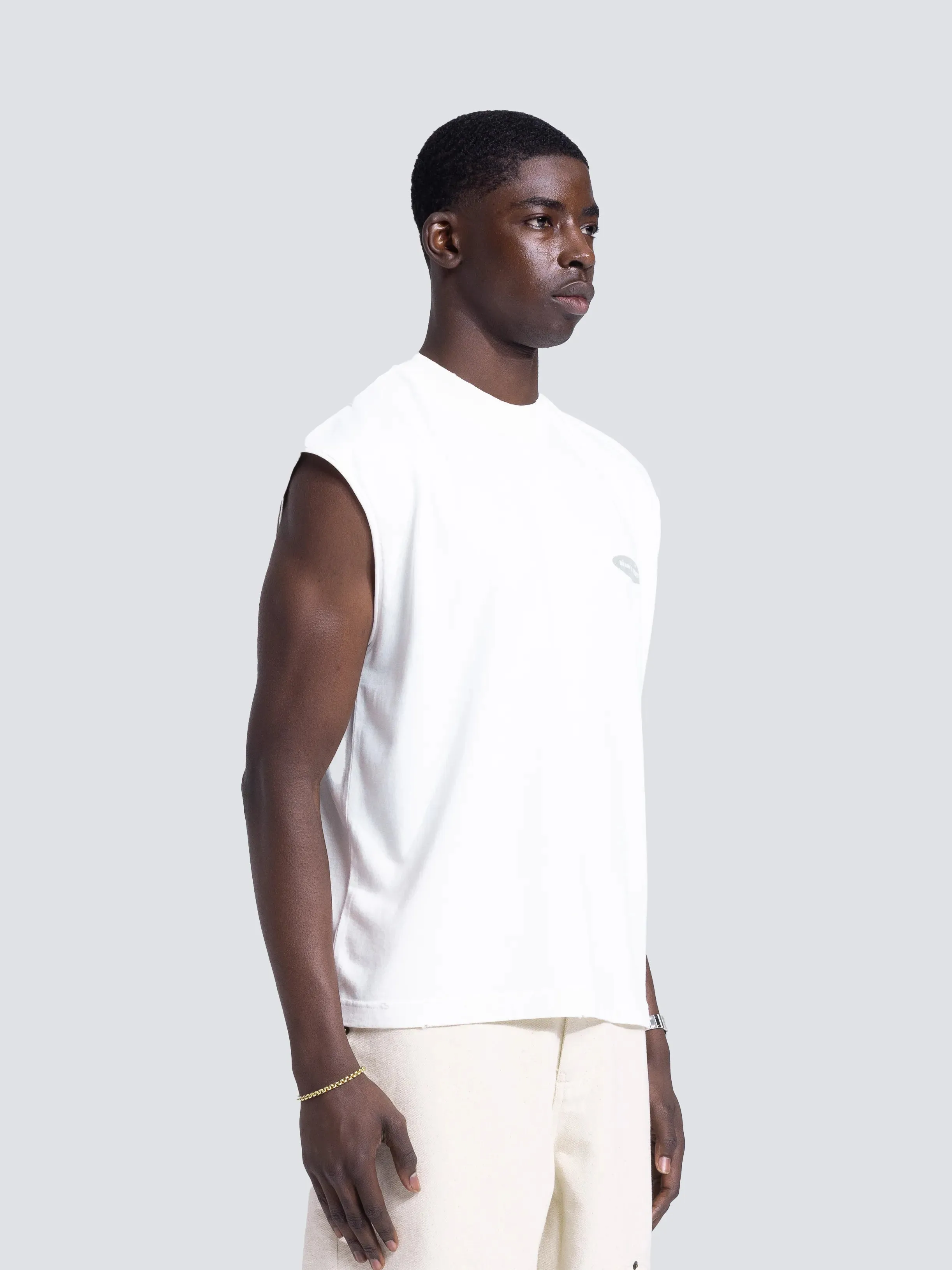 “F*ck Off I'm Gardening” Sleeveless T-Shirt Distressed - White sold by Bram's Fruit product image thumbnail 2