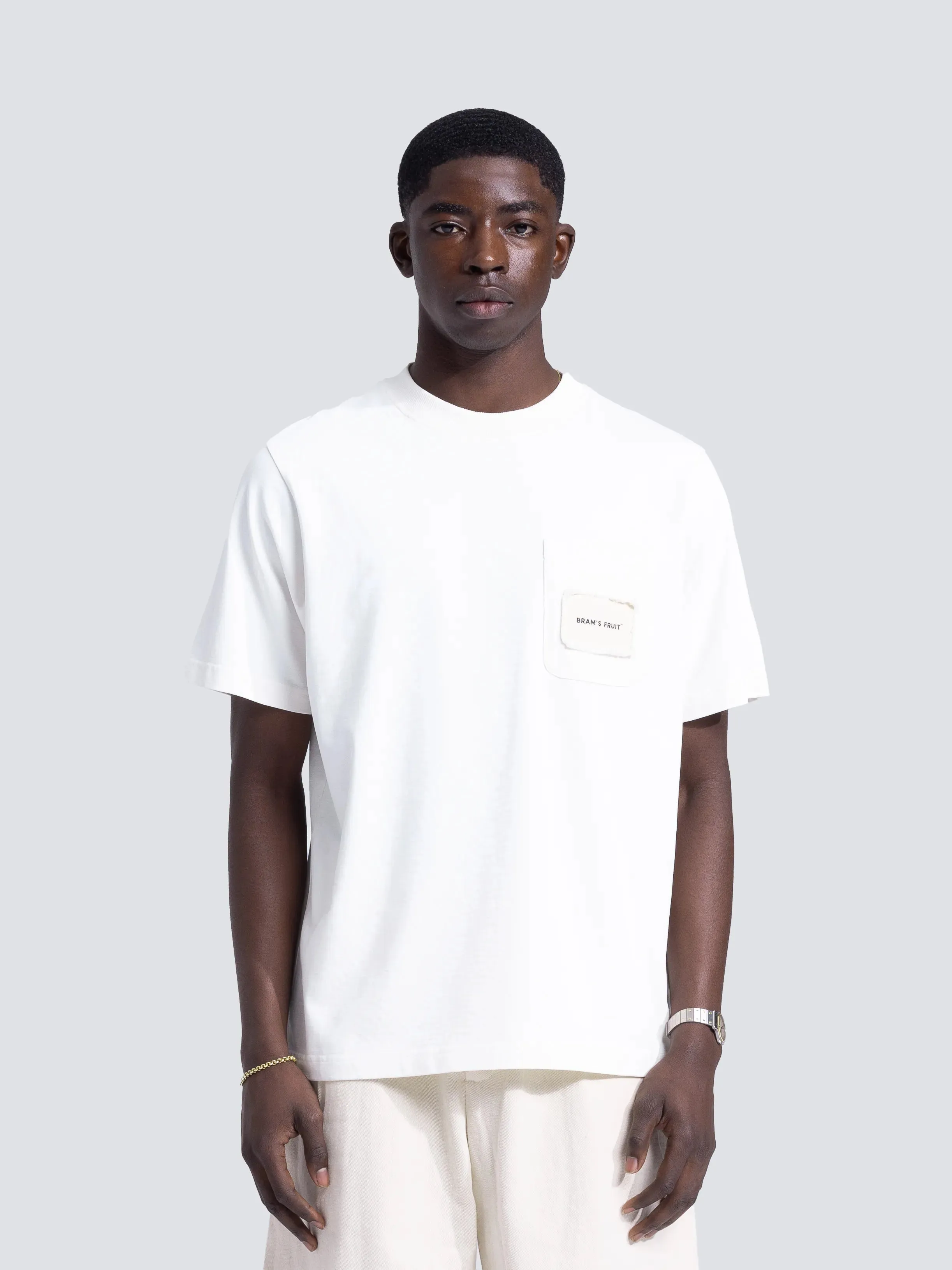 Chest Pocket T-Shirt - White sold by Bram's Fruit