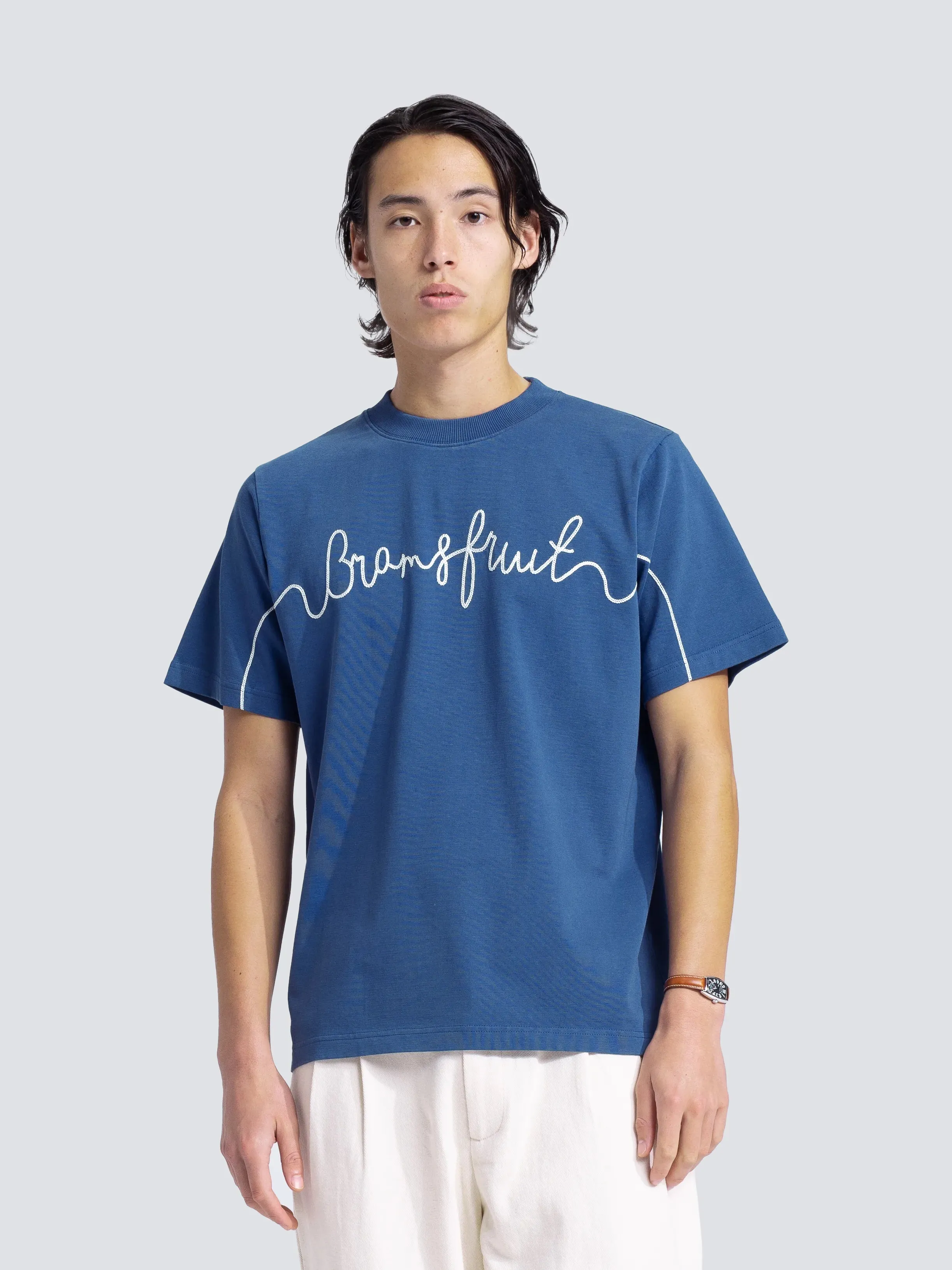 Garden Hose Chain Stitch T-Shirt - Blue sold by Bram's Fruit
