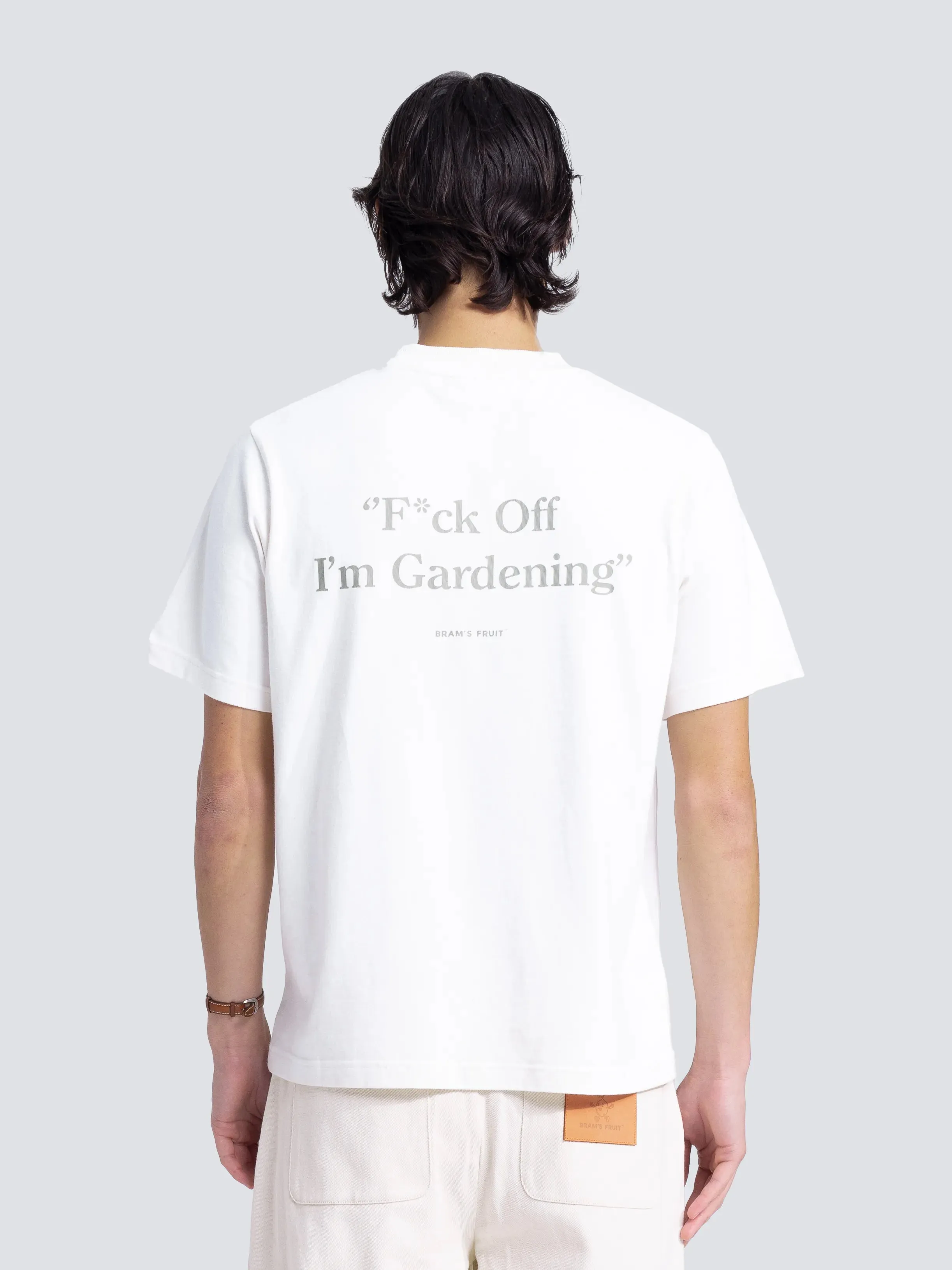 “F*ck Off I'm Gardening” T-Shirt Distressed - White sold by Bram's Fruit