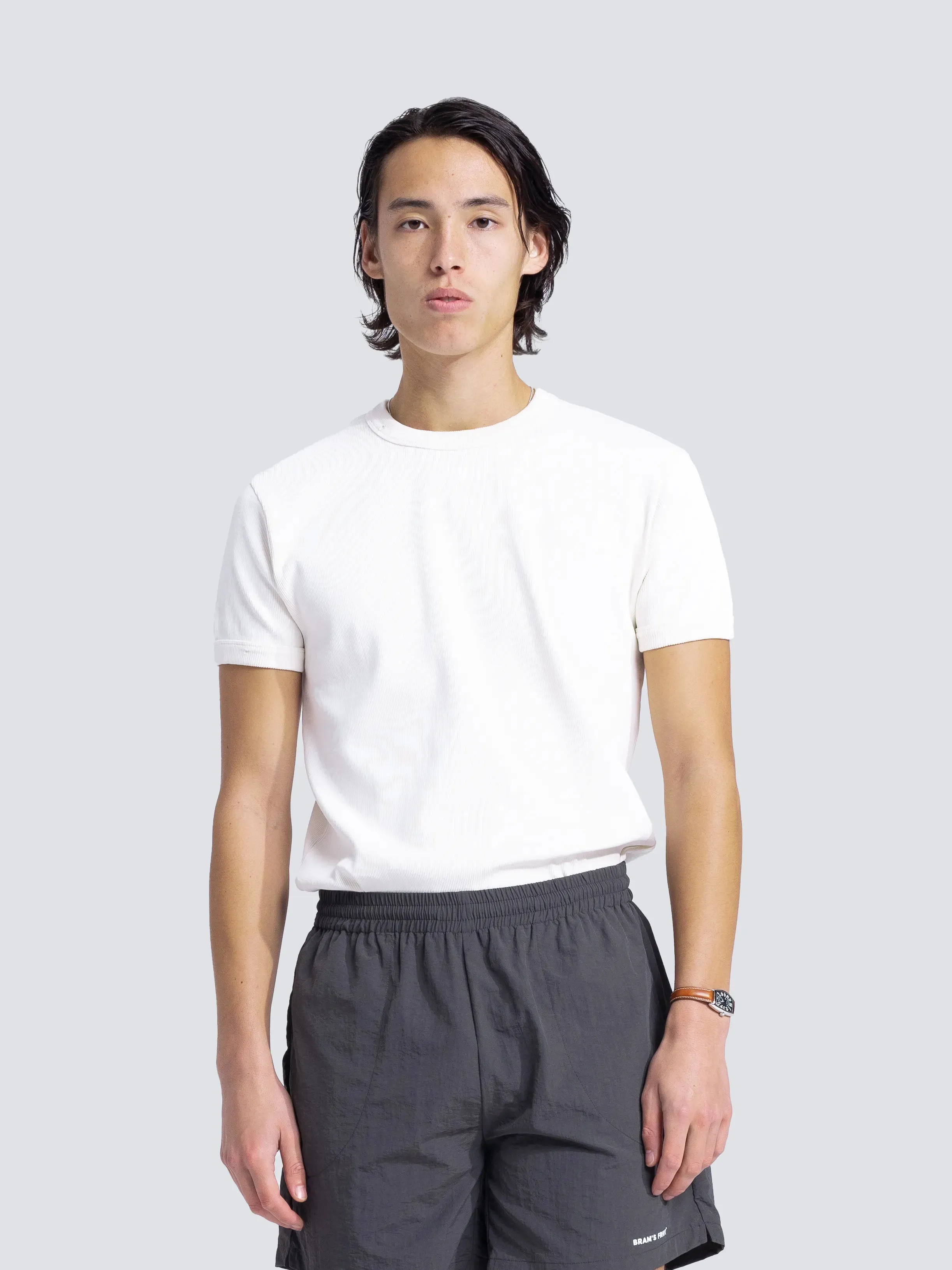 Heavy Rib T-Shirt Distressed - White sold by Bram's Fruit