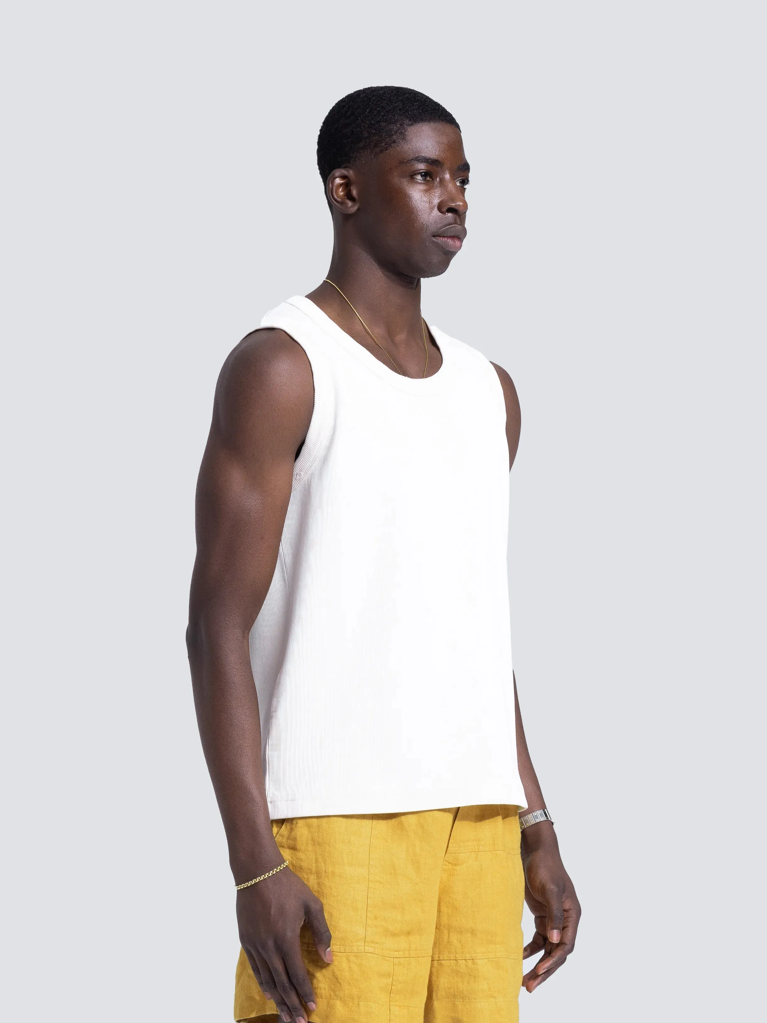 Heavy Rib Tanktop Distressed - White sold by Bram's Fruit product image thumbnail 2