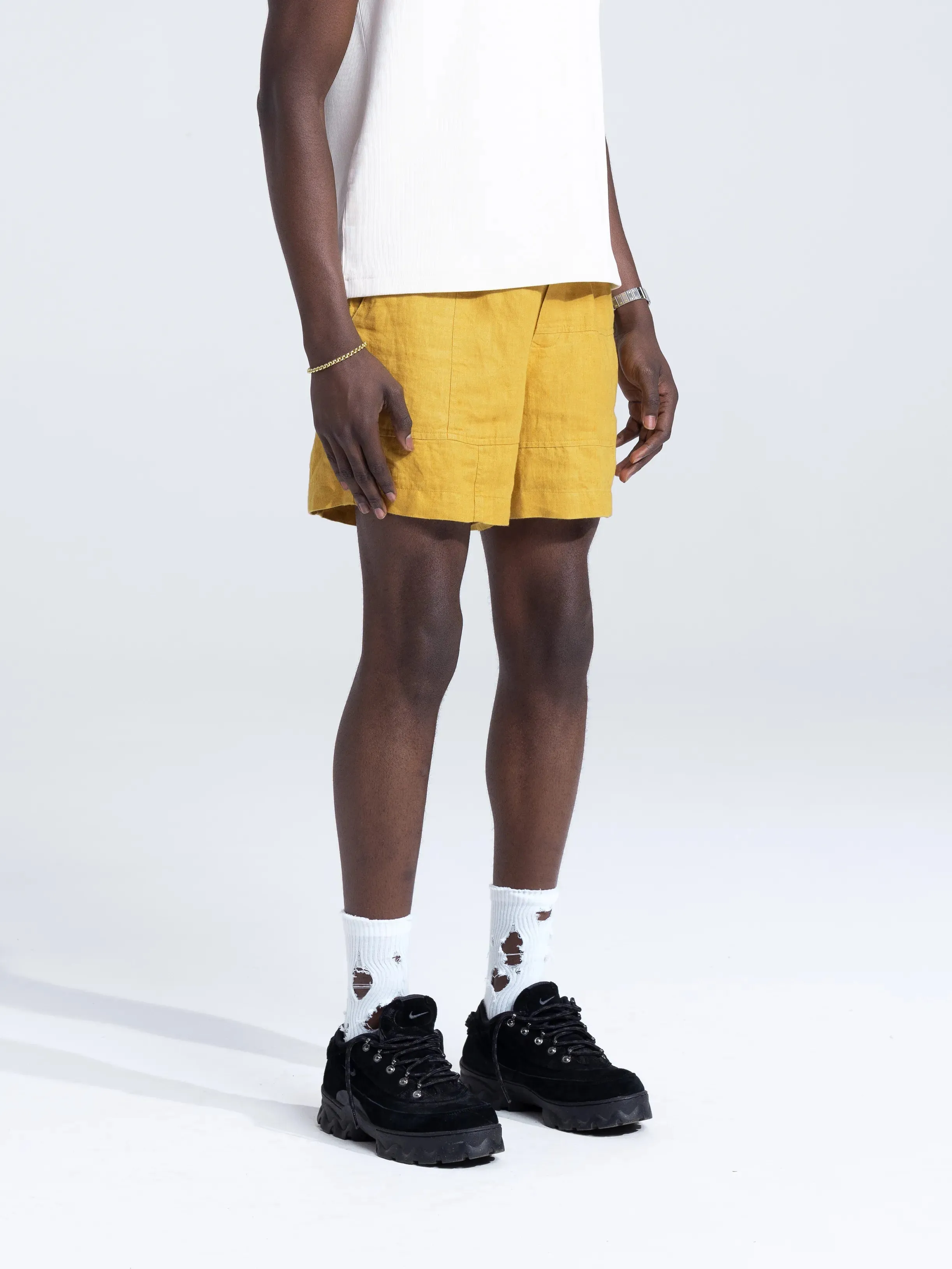 Linen Repair Shorts - Dried Orange sold by Bram's Fruit product image thumbnail 2