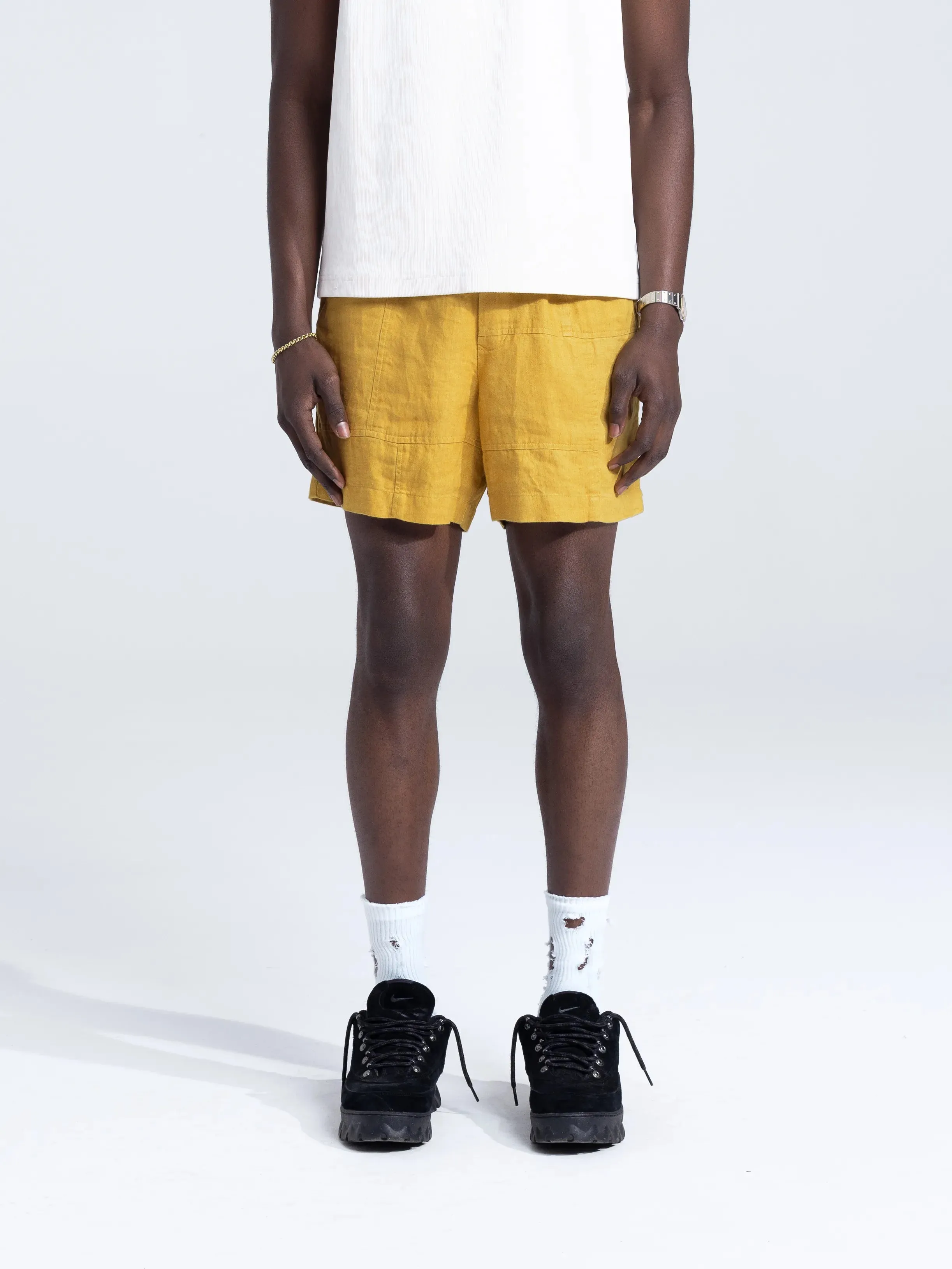 Linen Repair Shorts - Dried Orange sold by Bram's Fruit