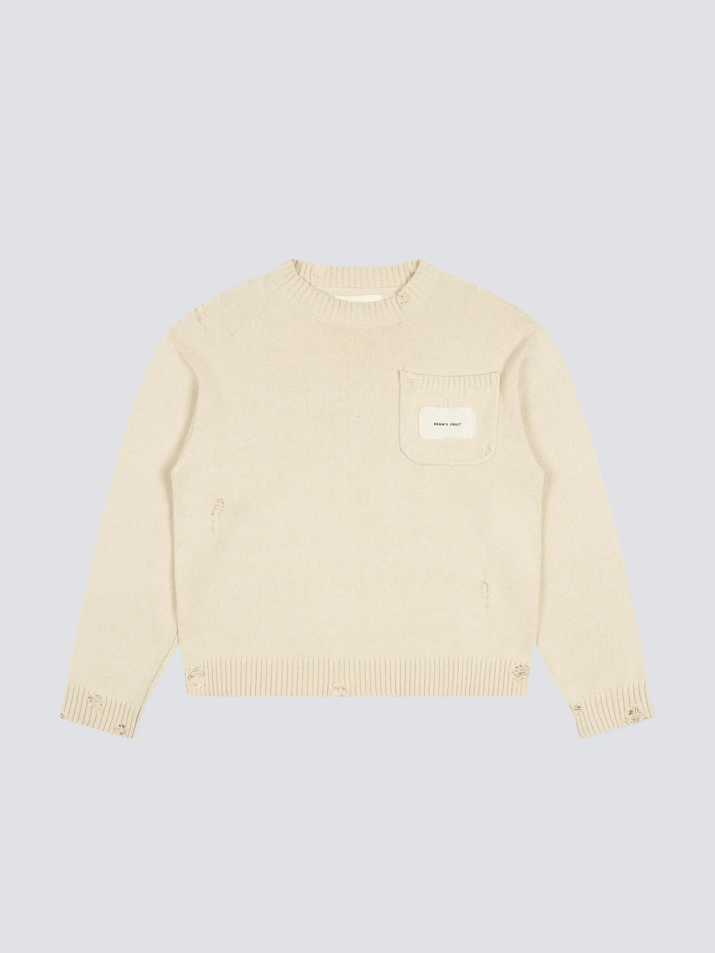 Distressed Chest Pocket Knit - Beige sold by Bram's Fruit product image thumbnail 5