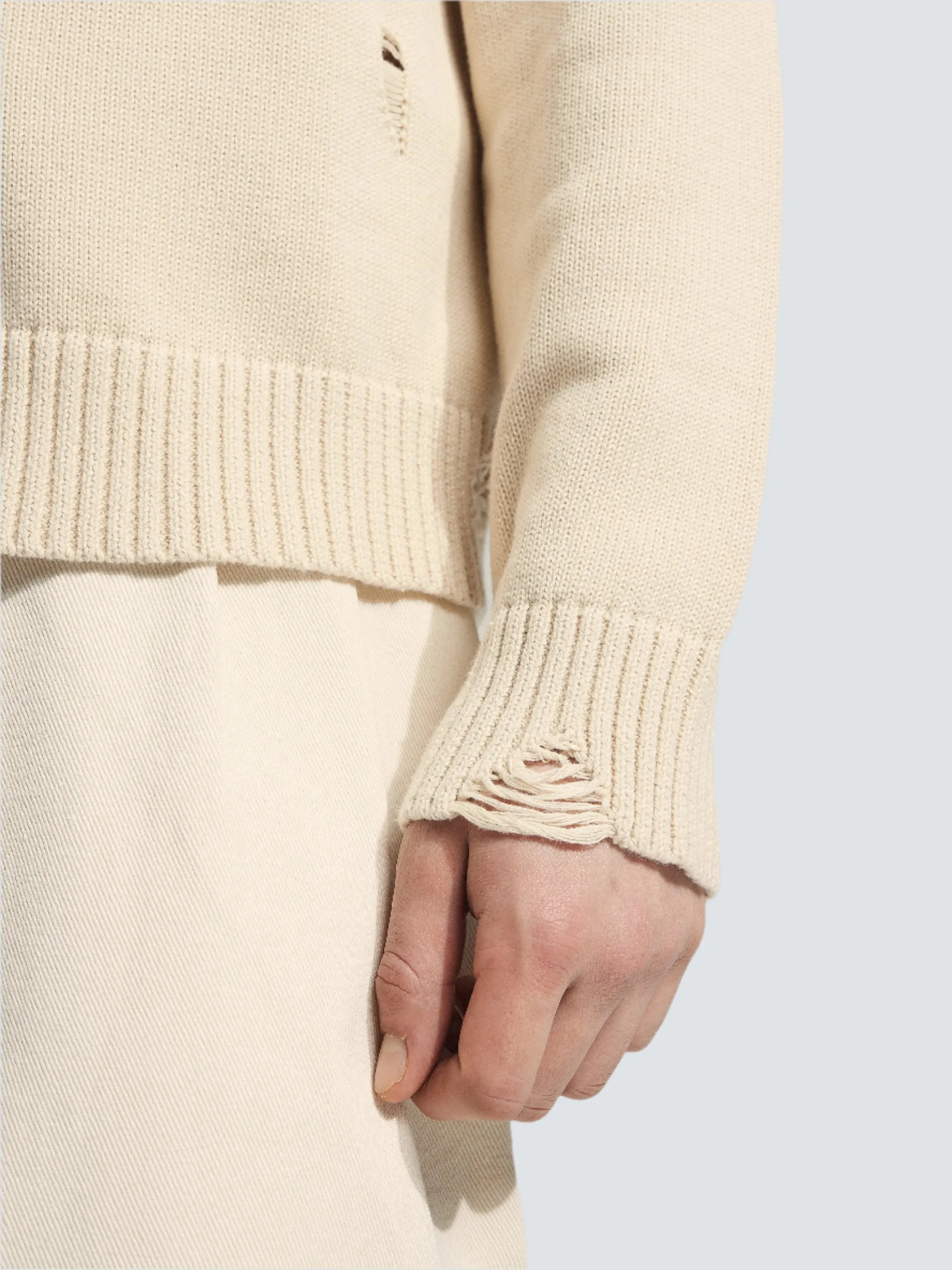 Distressed Chest Pocket Knit - Beige sold by Bram's Fruit product image thumbnail 4