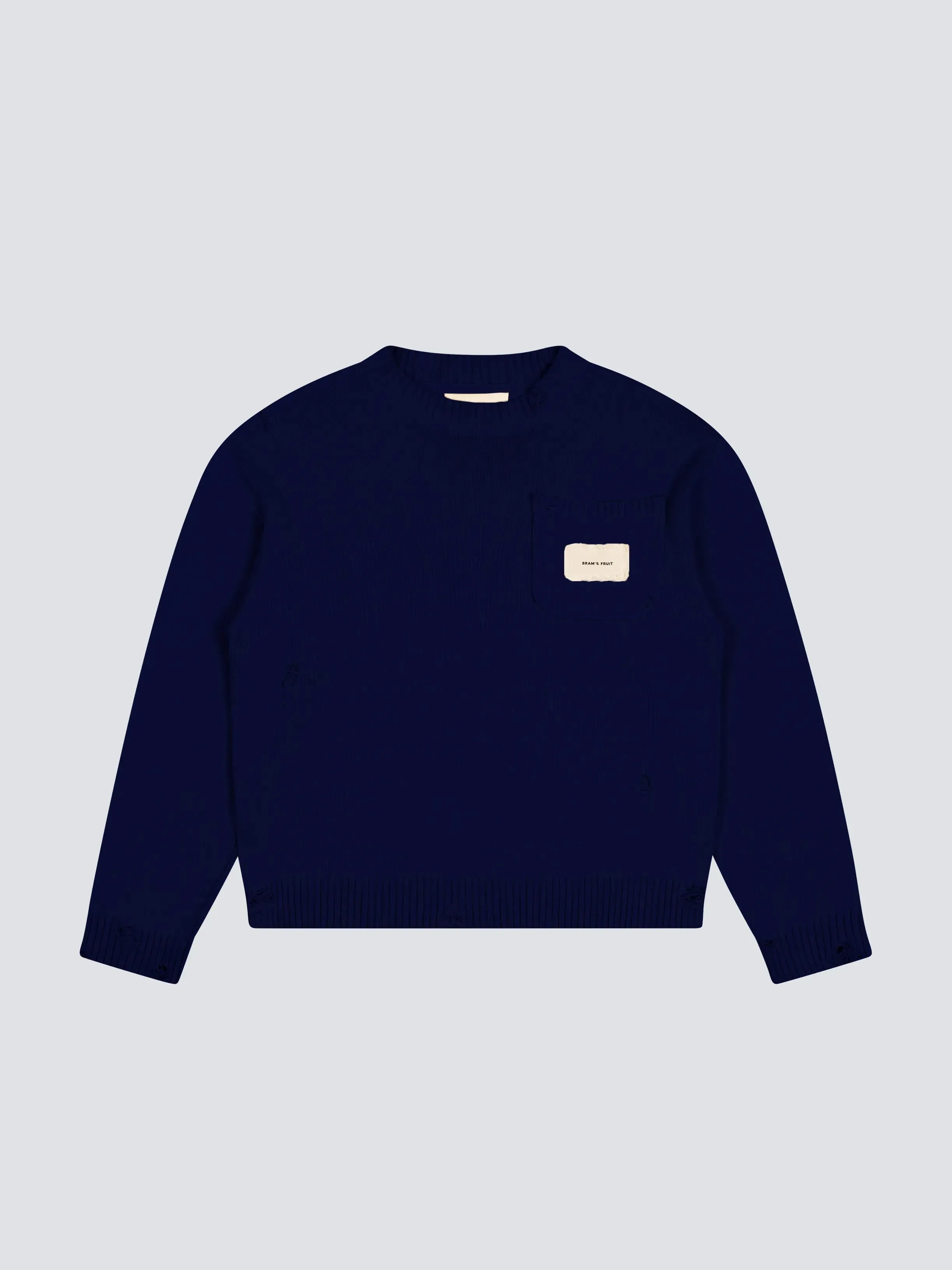 Distressed Chest Pocket Knit - Navy sold by Bram's Fruit product image thumbnail 5